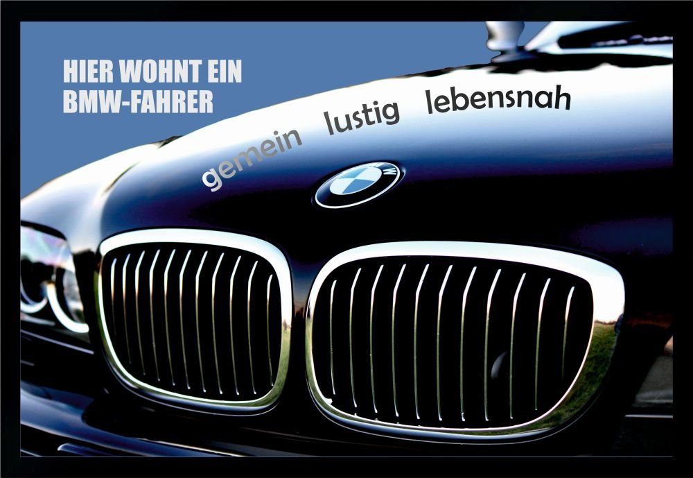 Ladreas Fußmatte Schmutzfangmatte Auto Hier wohnt BMW Fahrer F375, 60x40