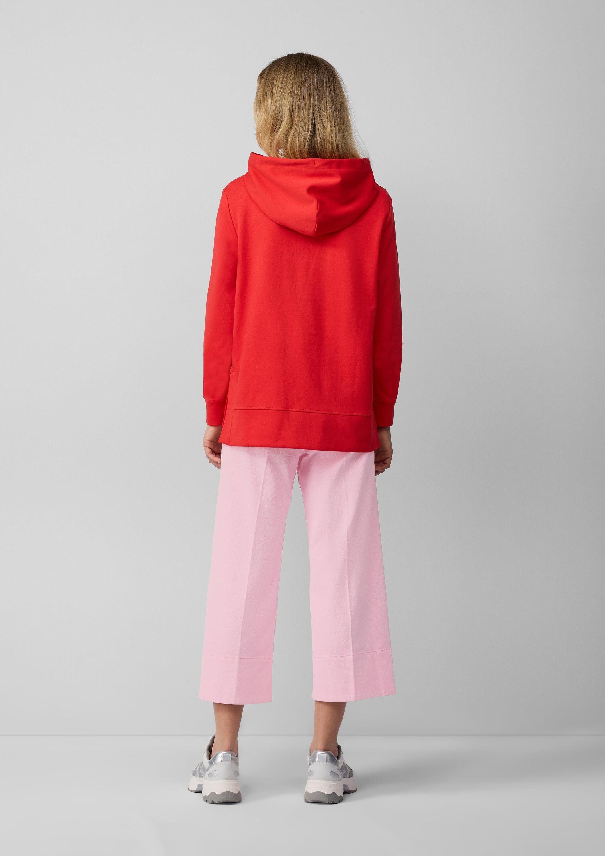 s.Oliver Sweatshirt Sweatshirt Weiches Kapuzensweatshirt mit seitlichen Schlitzen
