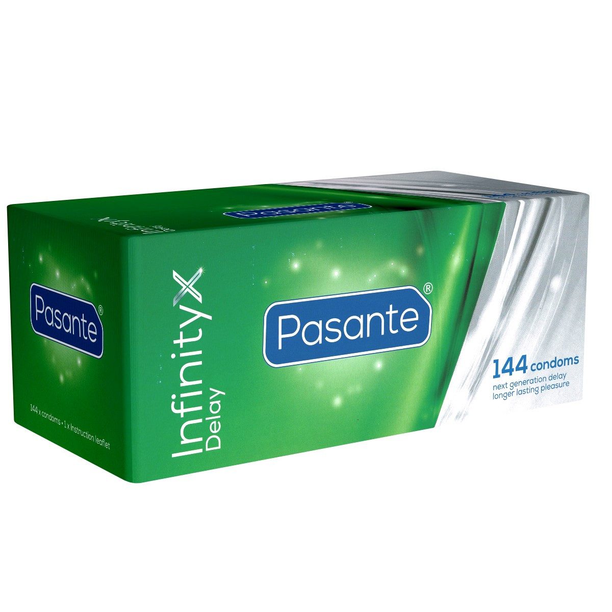 Pasante Kondome InfinityX (Delay) aktverlängernde Spezial-Kondome Packung mit, 144 St., länger durchhalten, optimale Befriedigung