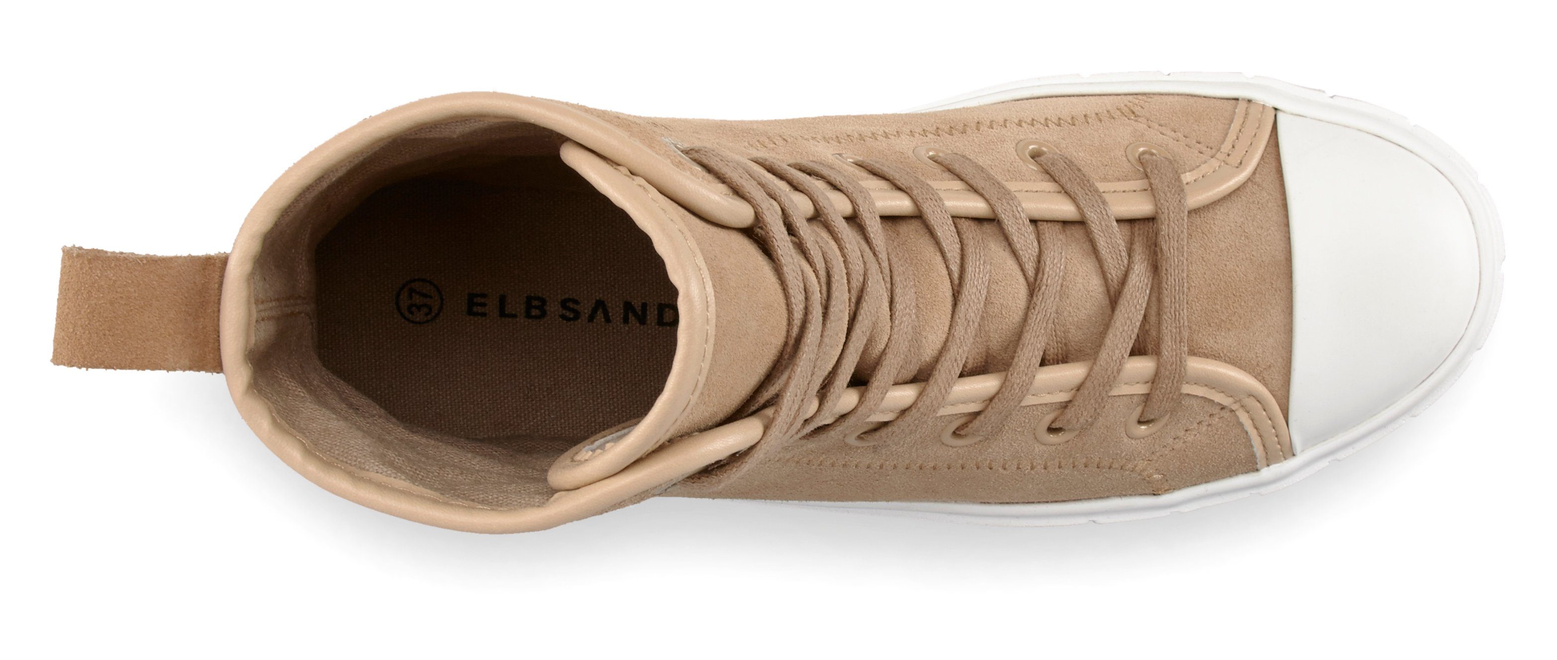 Elbsand Leder, Schnür-Boots im aus Stiefelette High-Top-Sneaker, Casual weichem Look