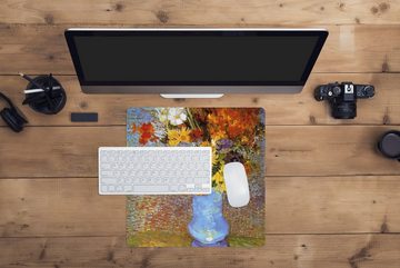 MuchoWow Gaming Mauspad Vase mit Gänseblümchen und Anemonen - Vincent van Gogh (1-St), Mousepad mit Rutschfester Unterseite, Gaming, 40x40 cm, XXL, Großes