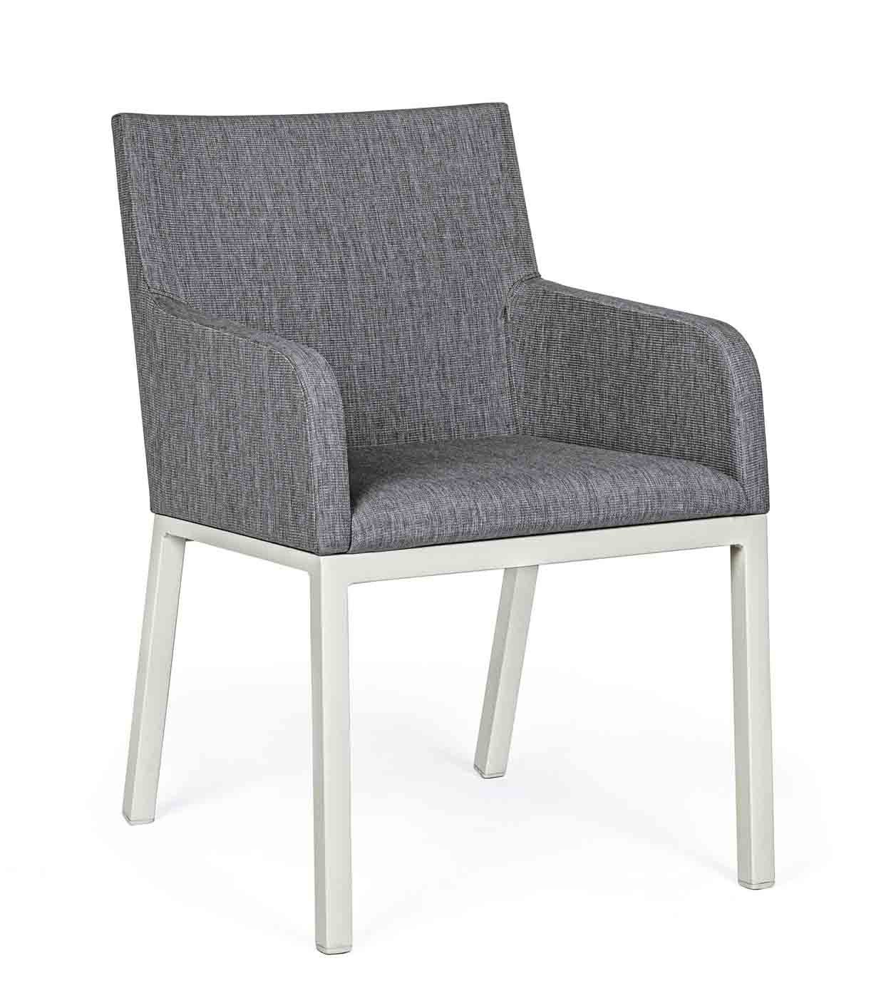 Bizzotto Gartenstuhl Owen mit Armlehne, Outdoor Textilene, Grau