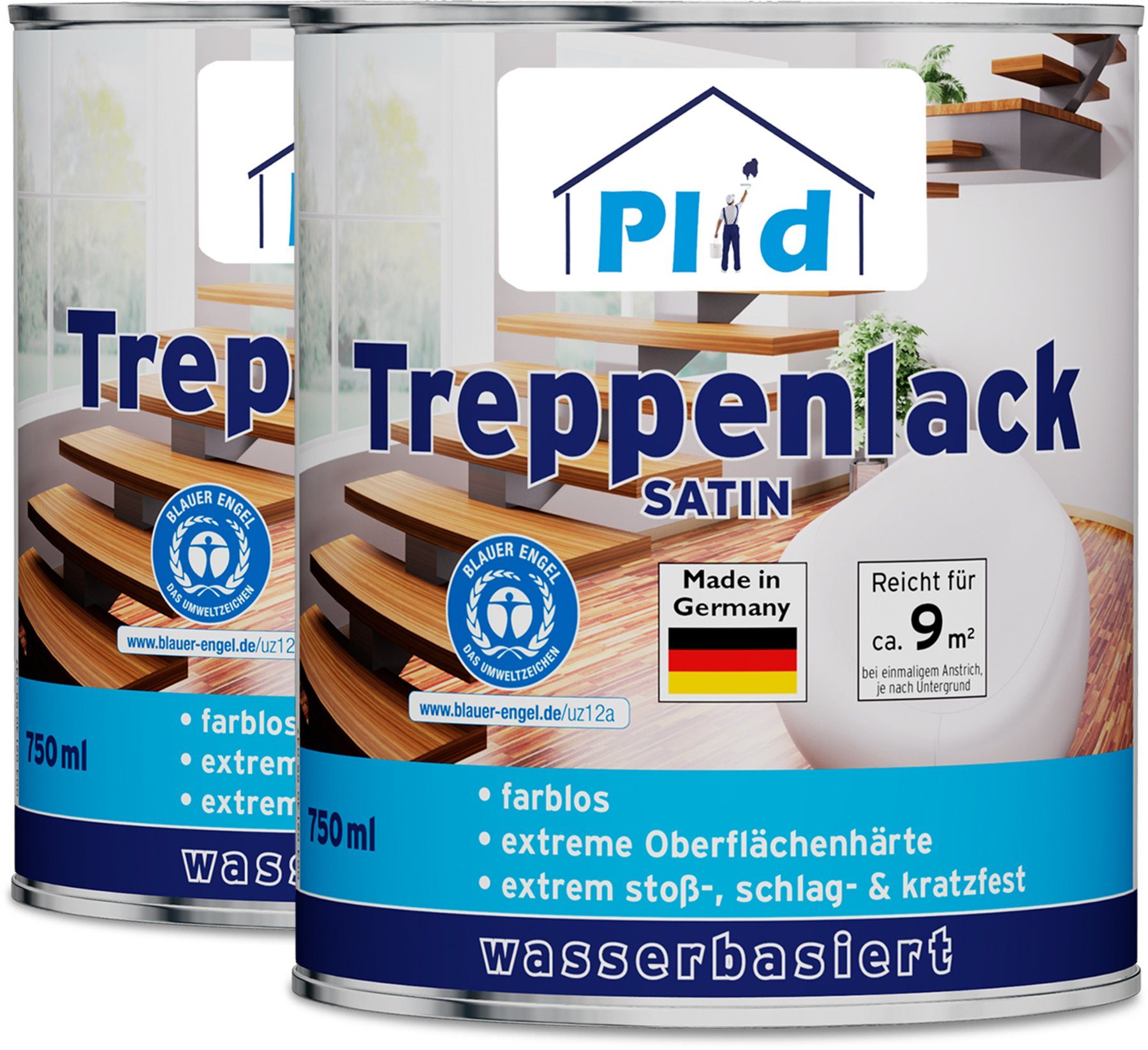 plid Treppen- und Parkettlack Treppenlack Treppensiegel Klarlack Holzlack Holzsiegel, Schnelltrocknend