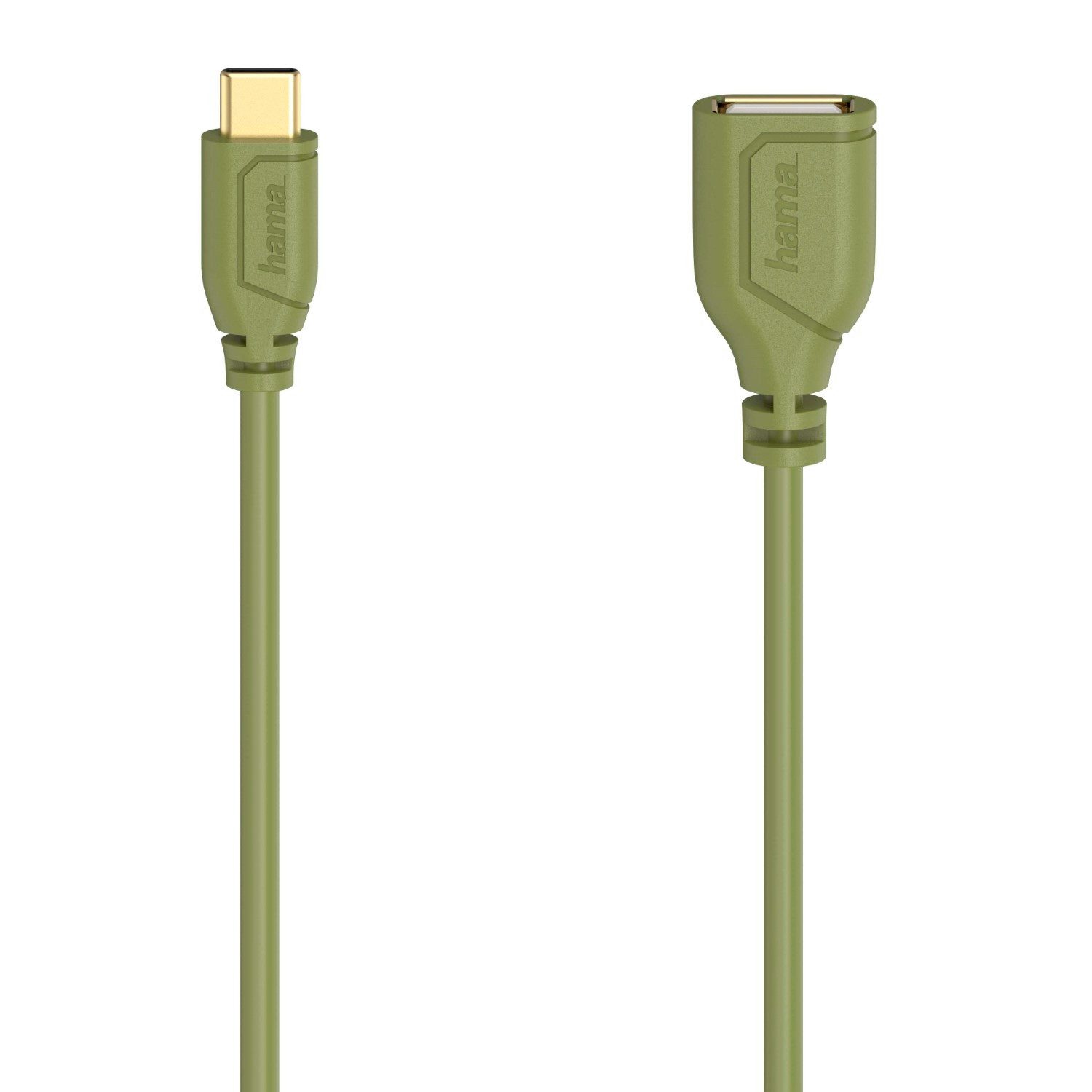 Hama OTG Adapter-Kabel USB-C auf USB-A Grün USB-Kabel, USB-C, USB-A (15 cm), USB Typ C Konverter für Smartphone Handy Tablet PC Notebook Laptop