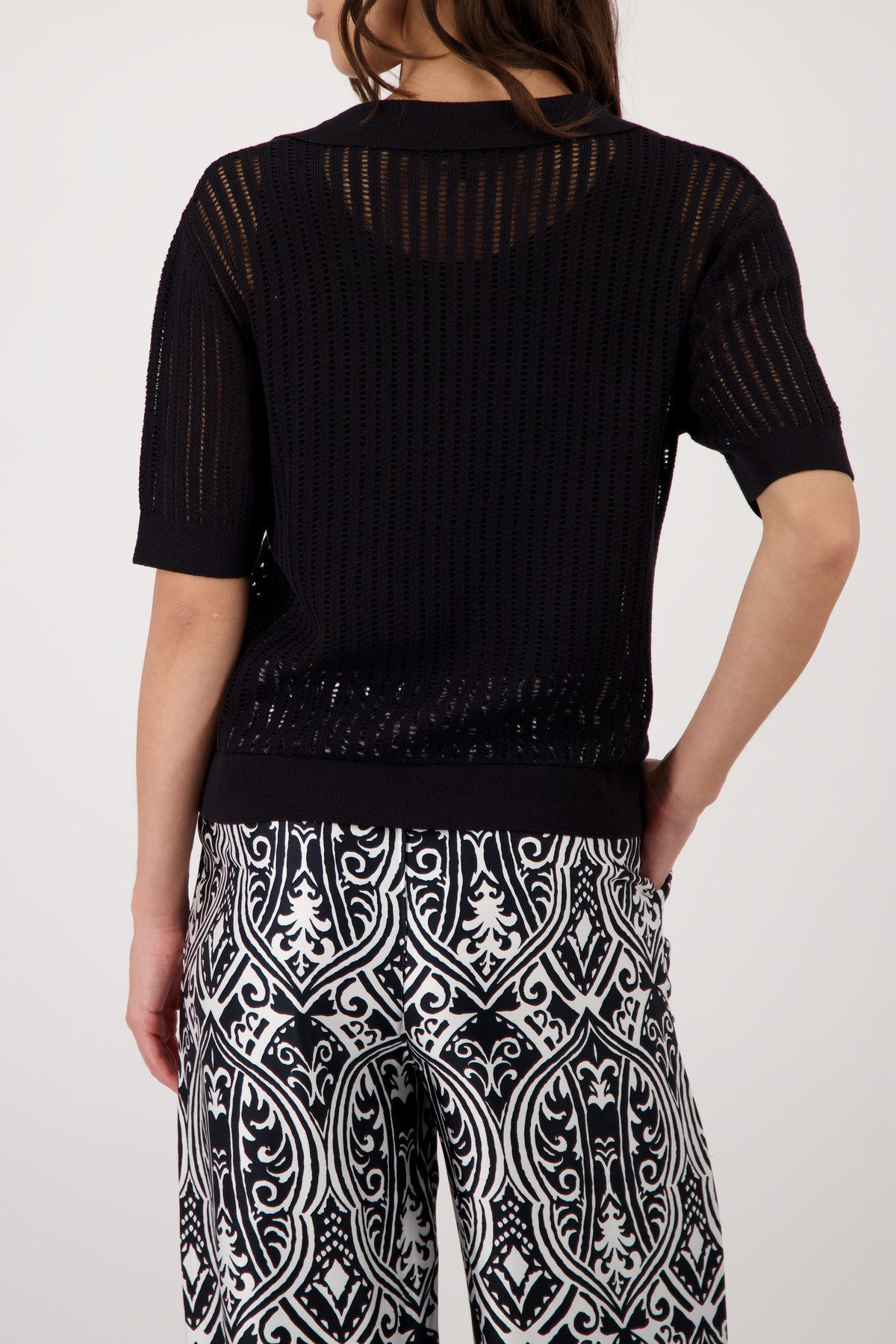 Monari Kurzarmpullover Mit Polokragen