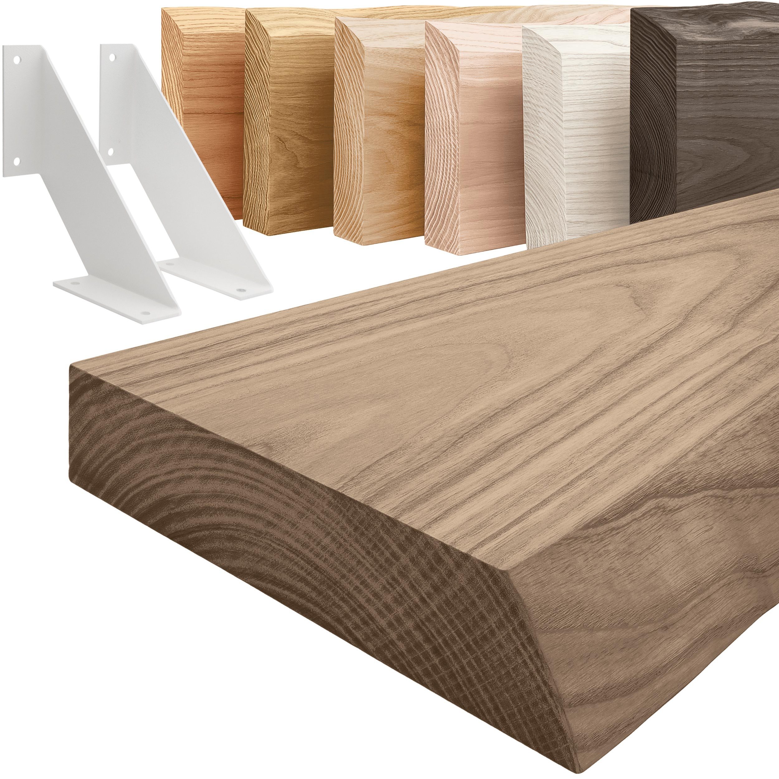 LAMO Manufaktur Wandregal Holz Baumkante Regal günstig online kaufen