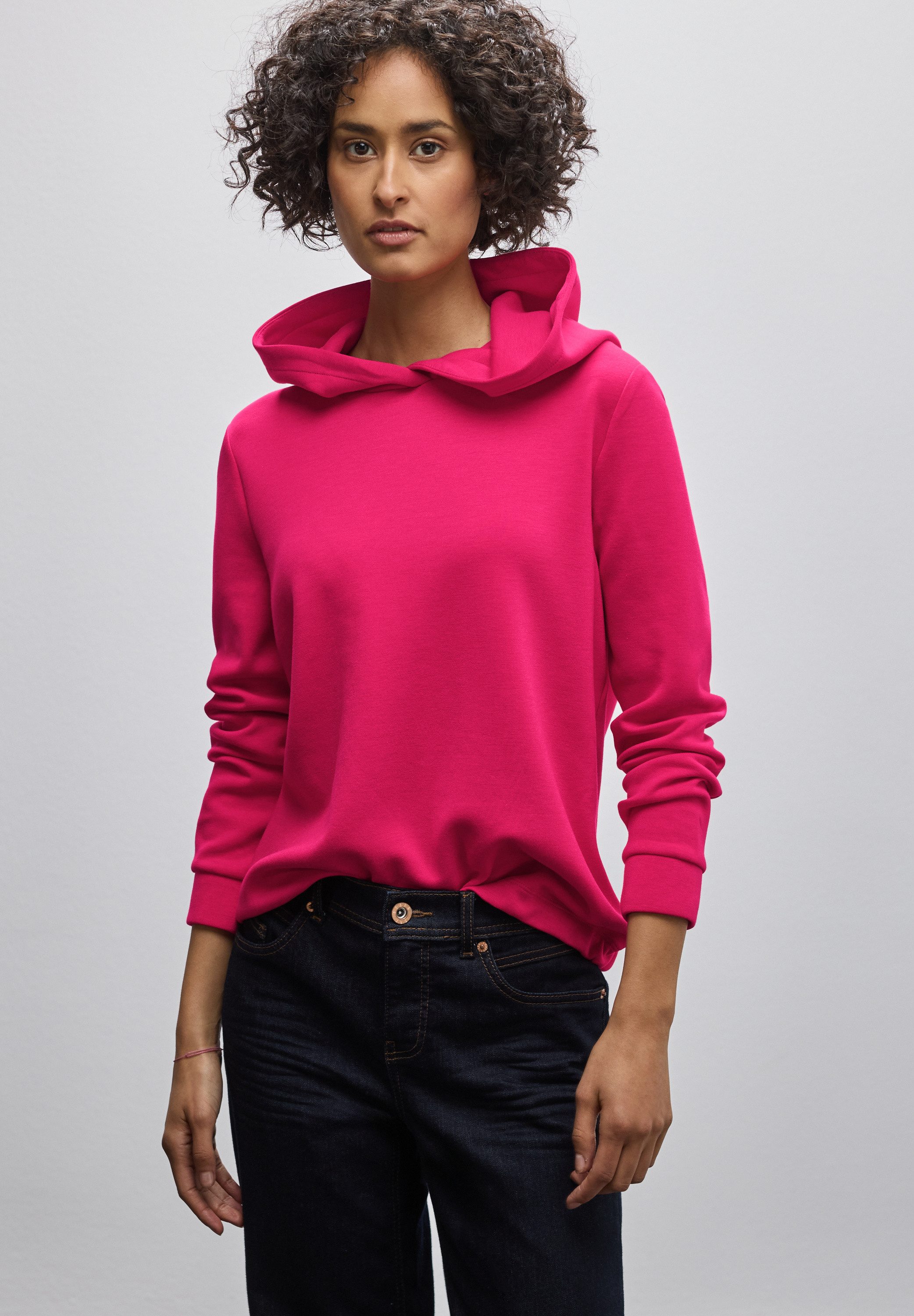 STREET ONE Hoodie mit elastischem Materialmix