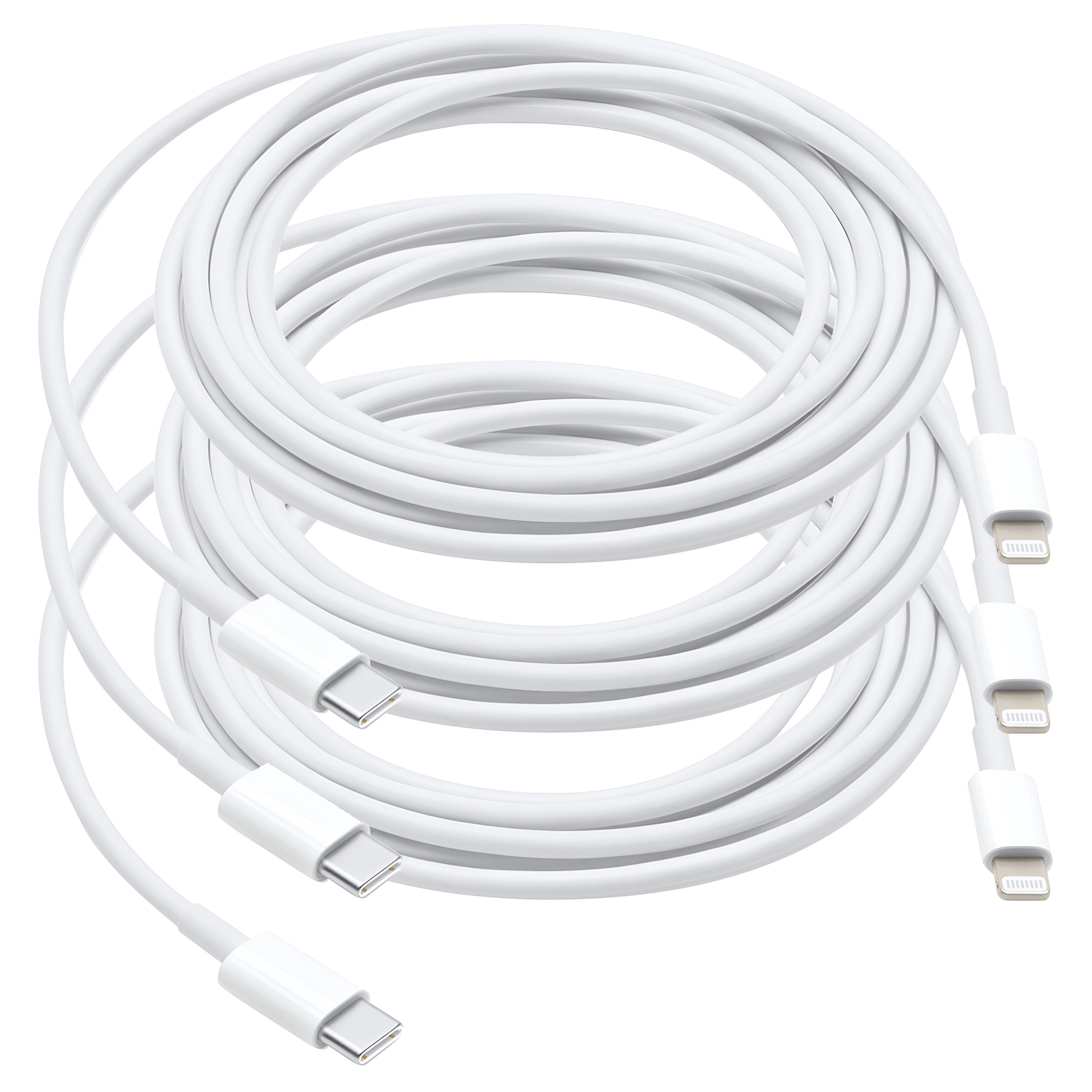 Cyoo 3 er Ladekabel USB-C to Lightning Kabel für Apple iPhone iPad Smartphone-Kabel, USB-C, Lightning (100 cm), Schnellladefunktion, Robustes Design, 3er-Pack