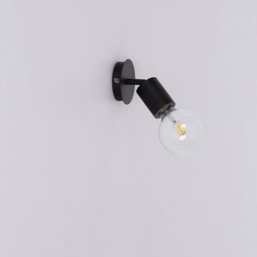 etc-shop Wandleuchte, Leuchtmittel nicht inklusive, Wandlampe Innen mit Schalter Wandspot schwarz schwenkbare