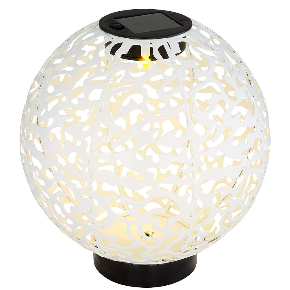 GLOBO LIGHTING Gartenleuchte, LED-Leuchtmittel fest verbaut, Warmweiß, Solar Lampe Outdoor Garten Kugel LED Solarkugel 20 cm Balkon