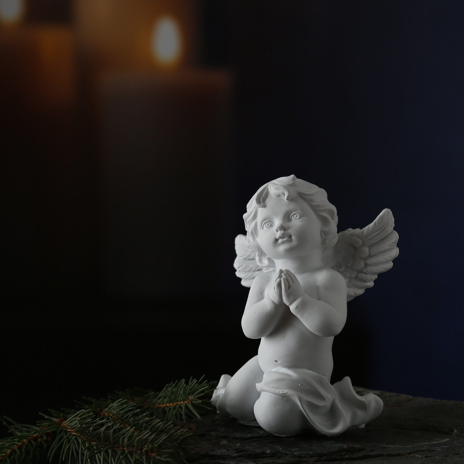 Engelfigur Grabschmuck H: Engel und Gartenfigur kniend MARELIDA 16cm betend Grabengel