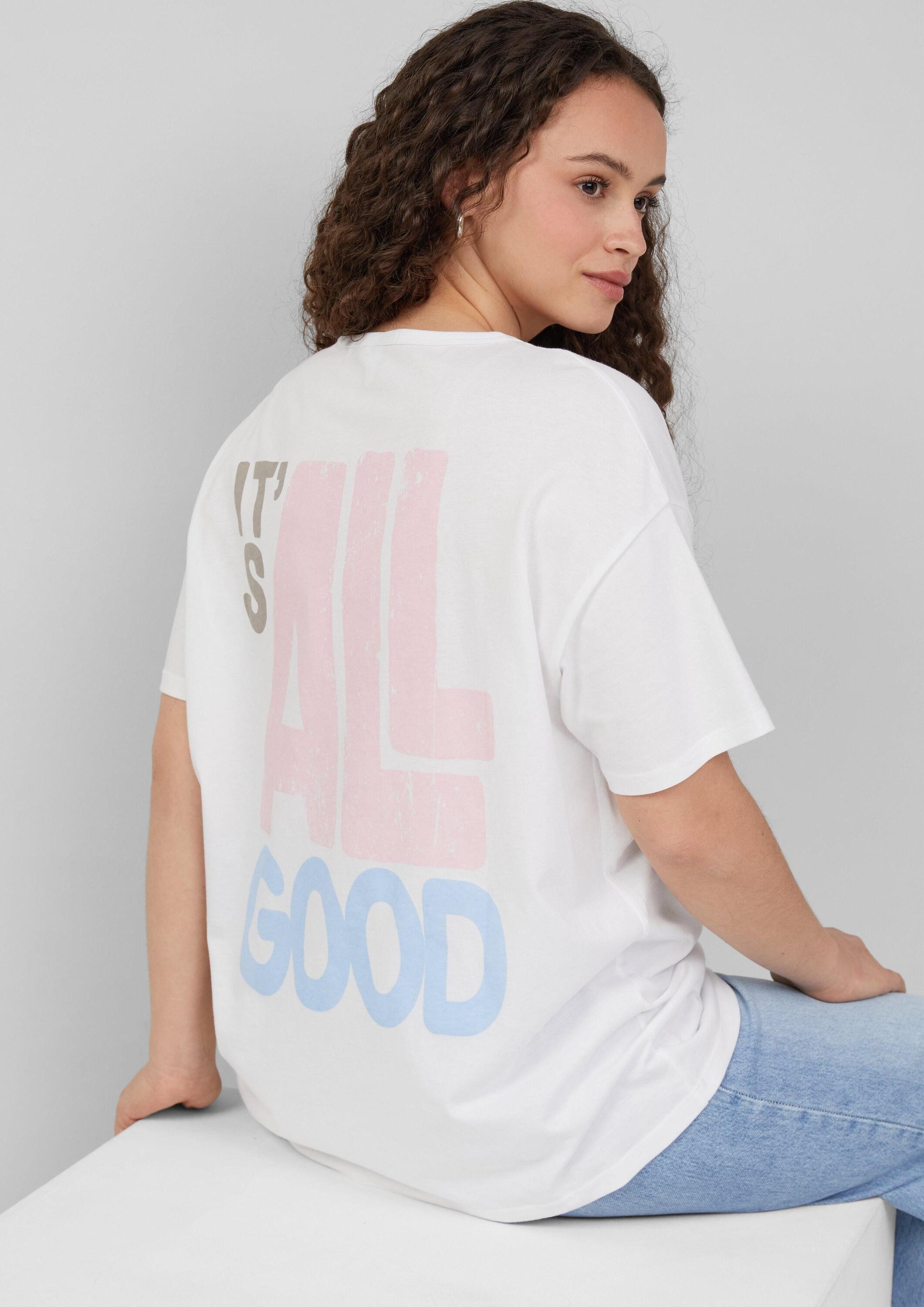 QS Kurzarmshirt T-Shirt Boyfriend-Shirt mit Front- und Backprint günstig online kaufen