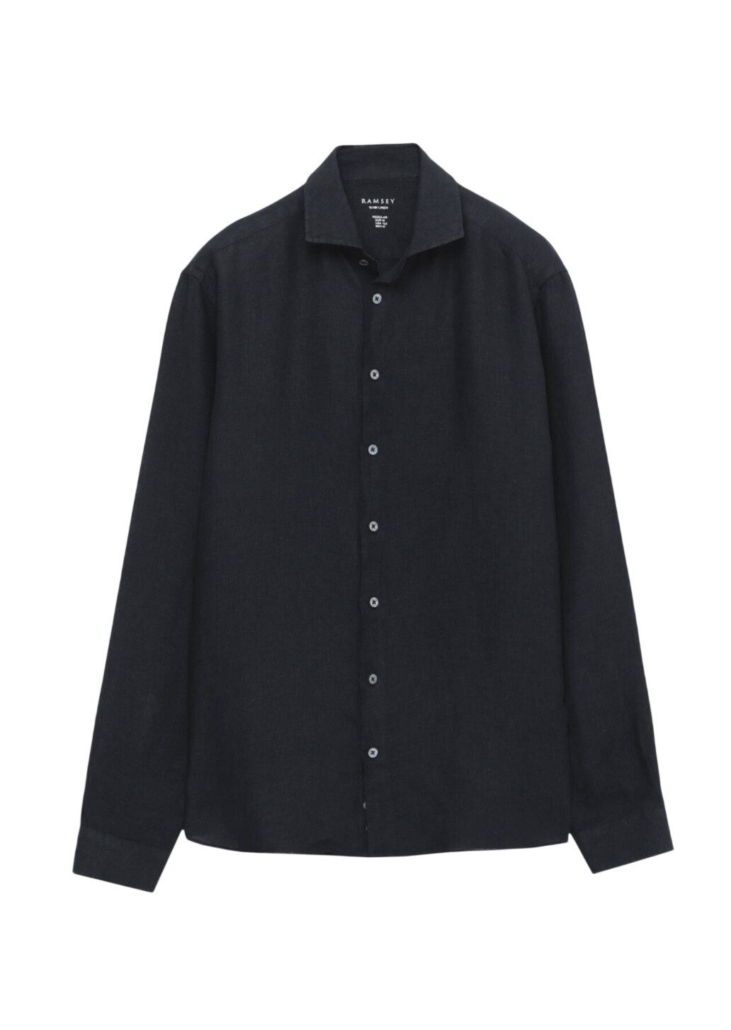 RAMSEY Hemdbluse Schwarzes lässiges Leinenhemd 100%