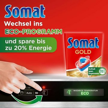 Somat Gold (8x 22 Tabs) Spülmaschinentabs (Spar-Pack, [176-St. für strahlend sauberes Geschirr auch bei niedrigen Temperaturen Extra-Kraft gegen Eingebranntes)
