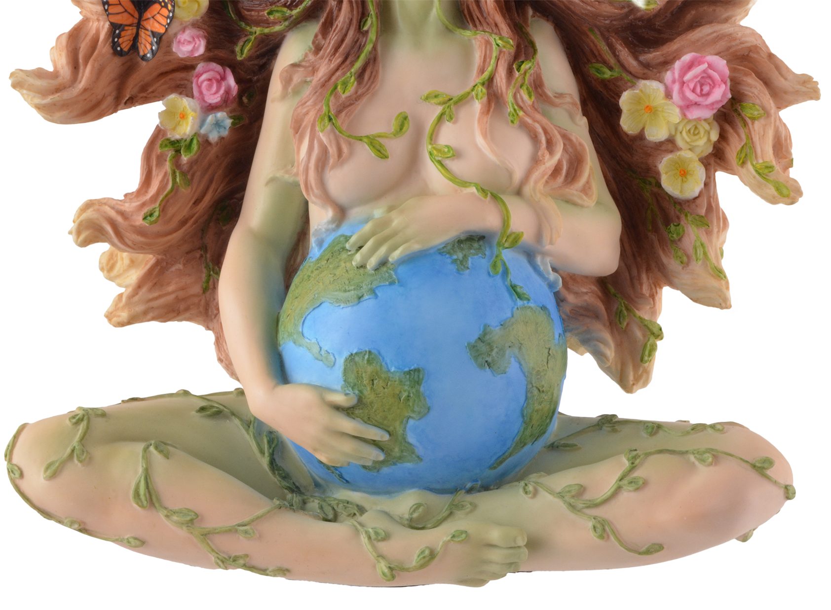 Gmbh ca. direct Kunststein, - sitzend von Erdmutter coloriert Veronese, coloriert, Veronese, Gaia by by Vogler 18x9x18cm Hand LxBxH Dekofigur