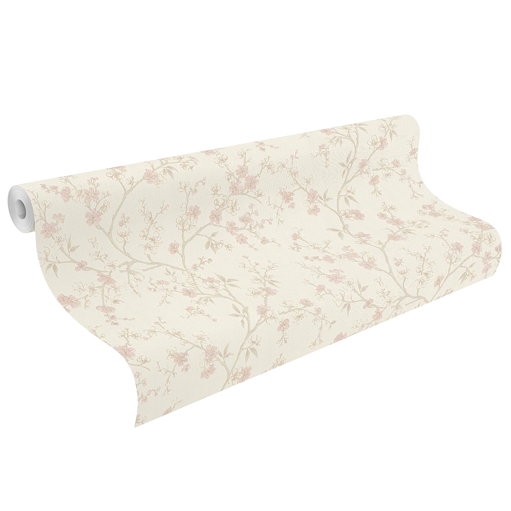 Rasch Vliestapete, strukturiert, Blumen, (1 Rolle, 1 St), Geblümt, doppelbreit (106cm)