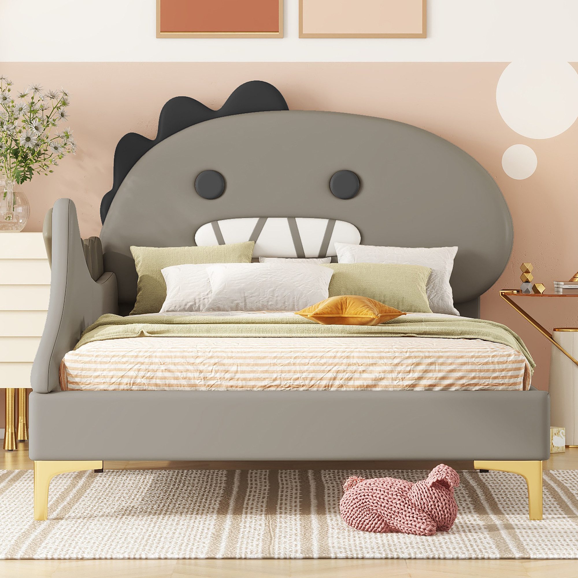 HAUSS SPOLE Kinderbett 90x200cm Cartoon Dinosaurier günstig online kaufen