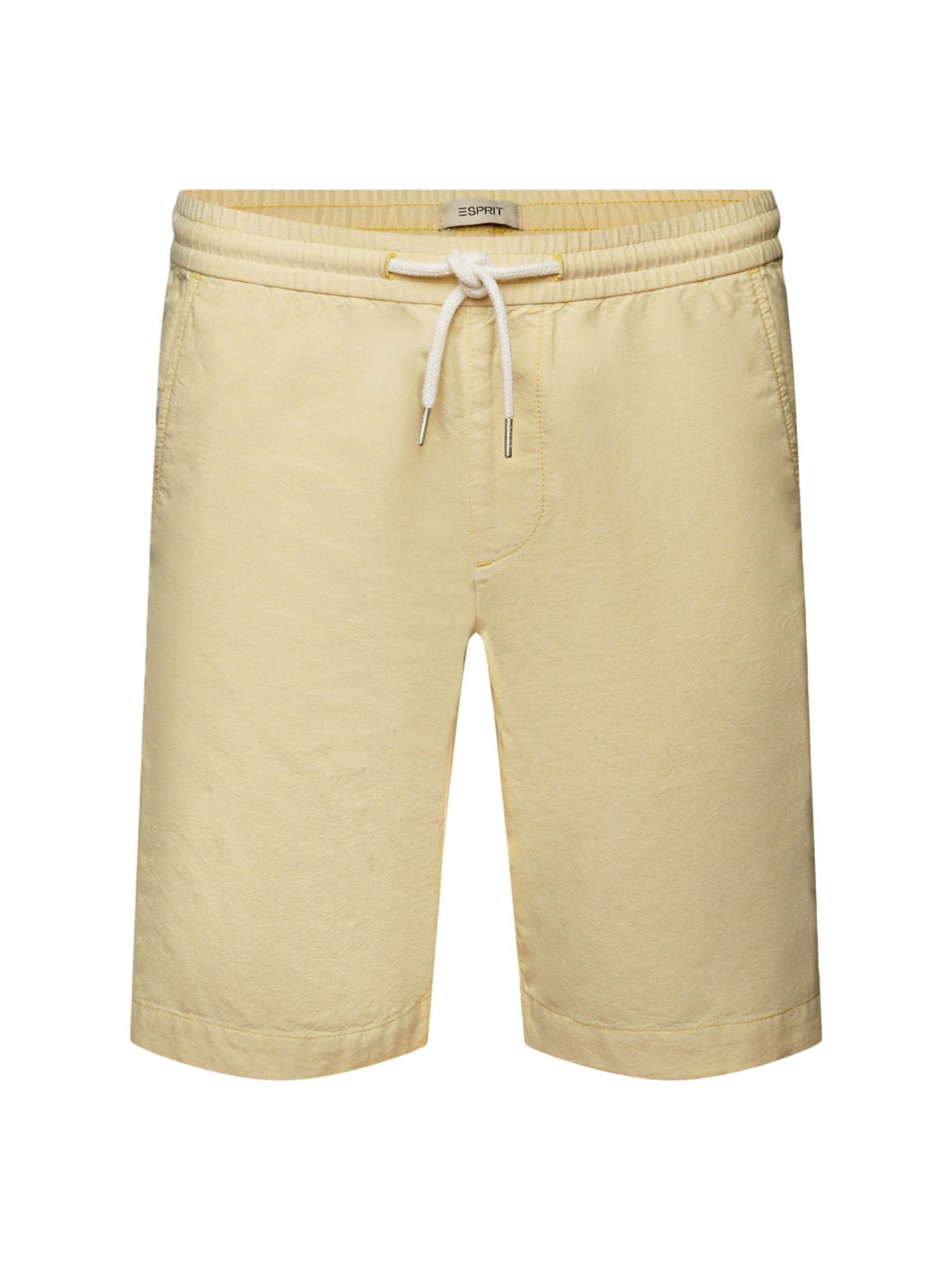 Baumwolle Shorts 100 DUSTY YELLOW aus Pull-on-Shorts Twill, (1-tlg) % Esprit
