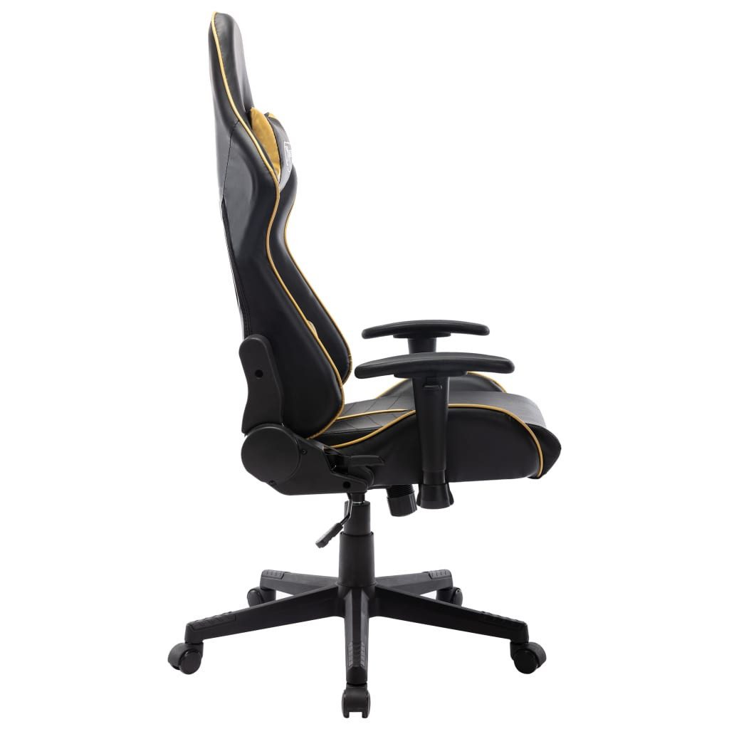 furnicato Gaming-Stuhl Schwarz und Golden 67x61x123-133 cm mit hoher (1 St)