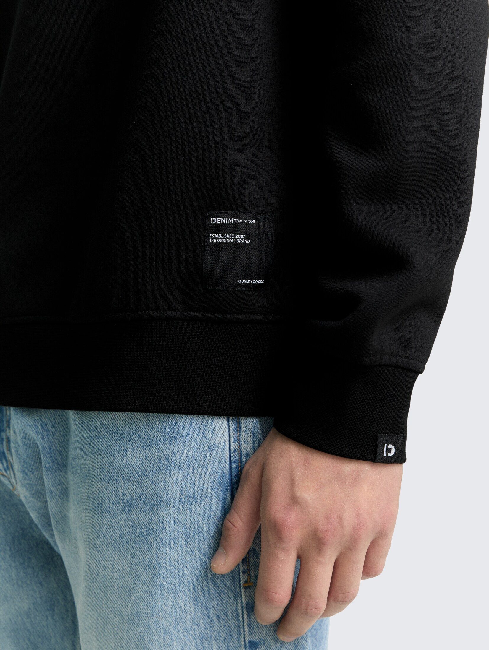 TOM TAILOR Denim Sweatshirt Strick & Sweatshirts Troyer Sweatshirt mit Logo-Badge