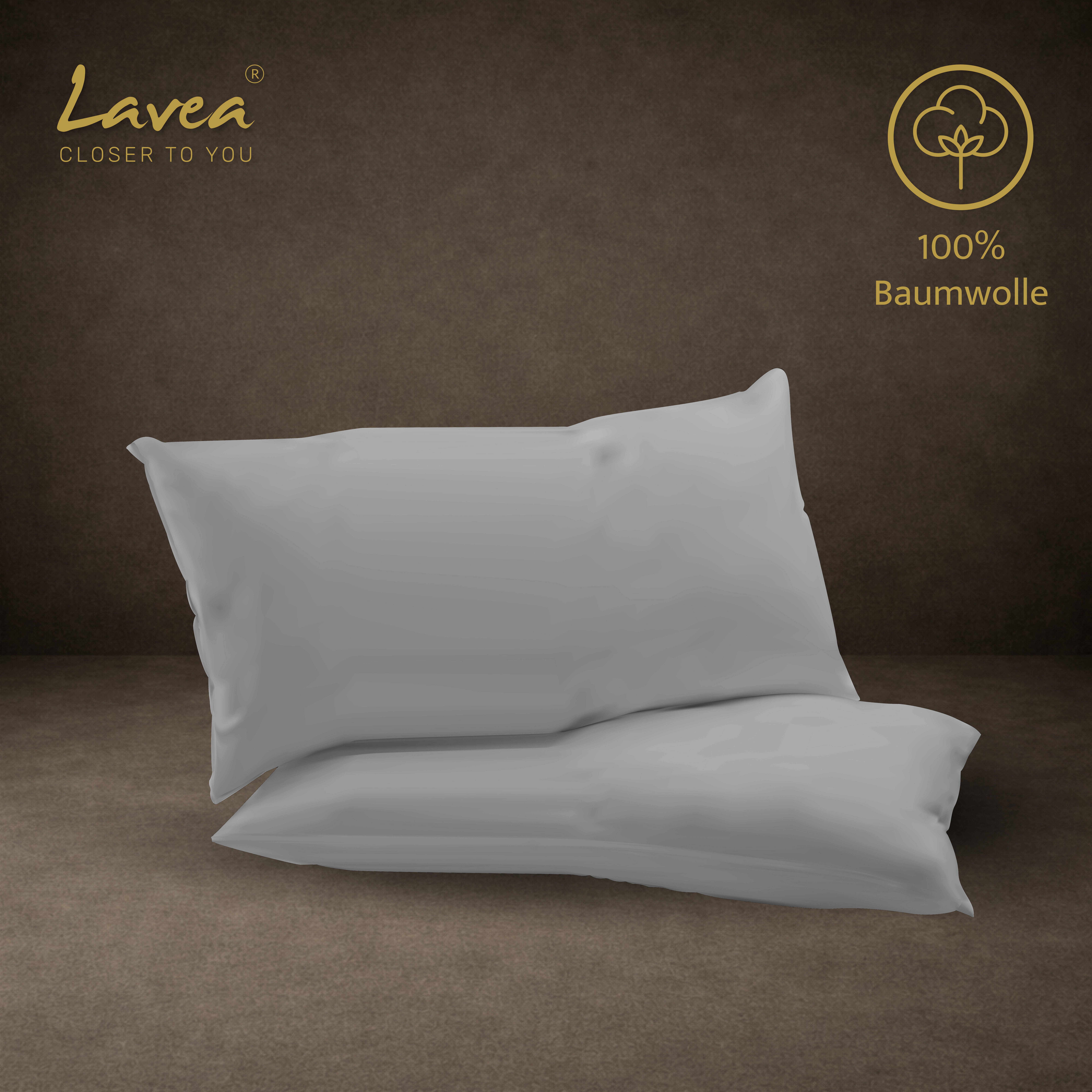Lavea Kissenbezug 2er Set 100% Baumwolle flauschig, Jasmin, Kissenhülle, Kissenbezüge, (2 Stück), pflegeleicht, langlebige Qualität, mit Reißverschluss – Bild 4 von 5