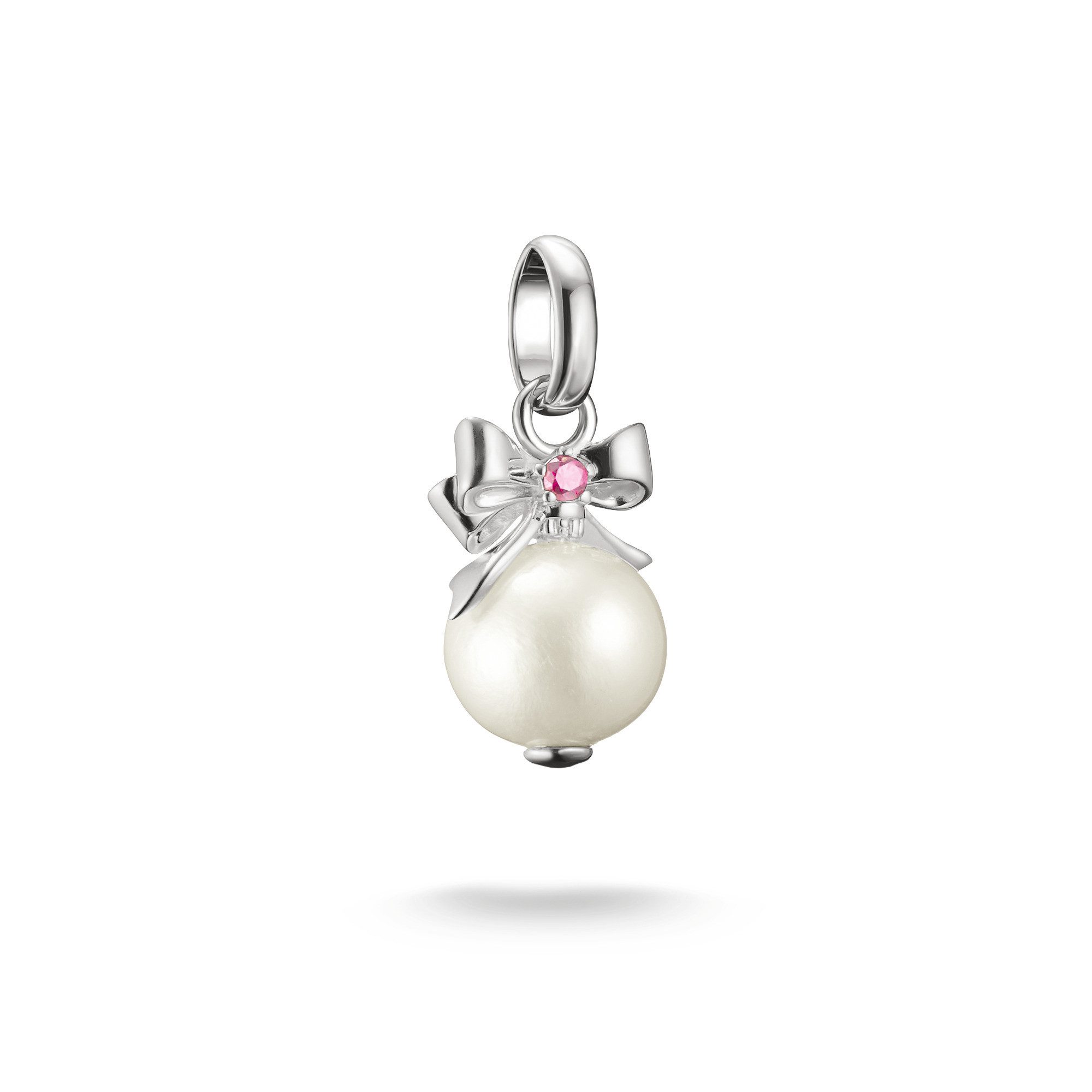 Charm-Einhänger Charm Perle mit Schleife - Connect