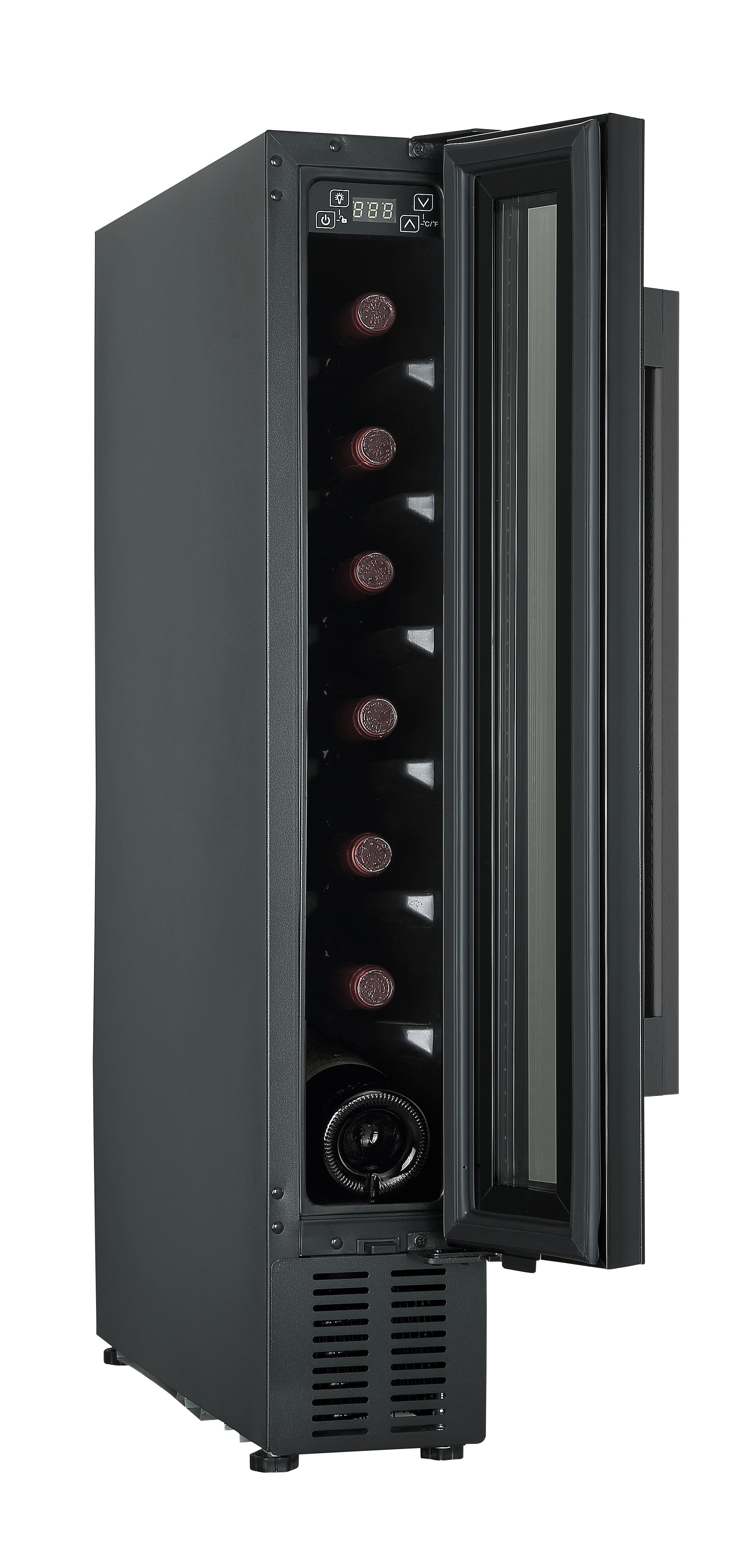 PKM Unterbauweintemperierschrank PKM UWTS20-7G 7 Flaschen,LED-Beleuchtung, 2 Temperaturzonen, regelbares Thermostat