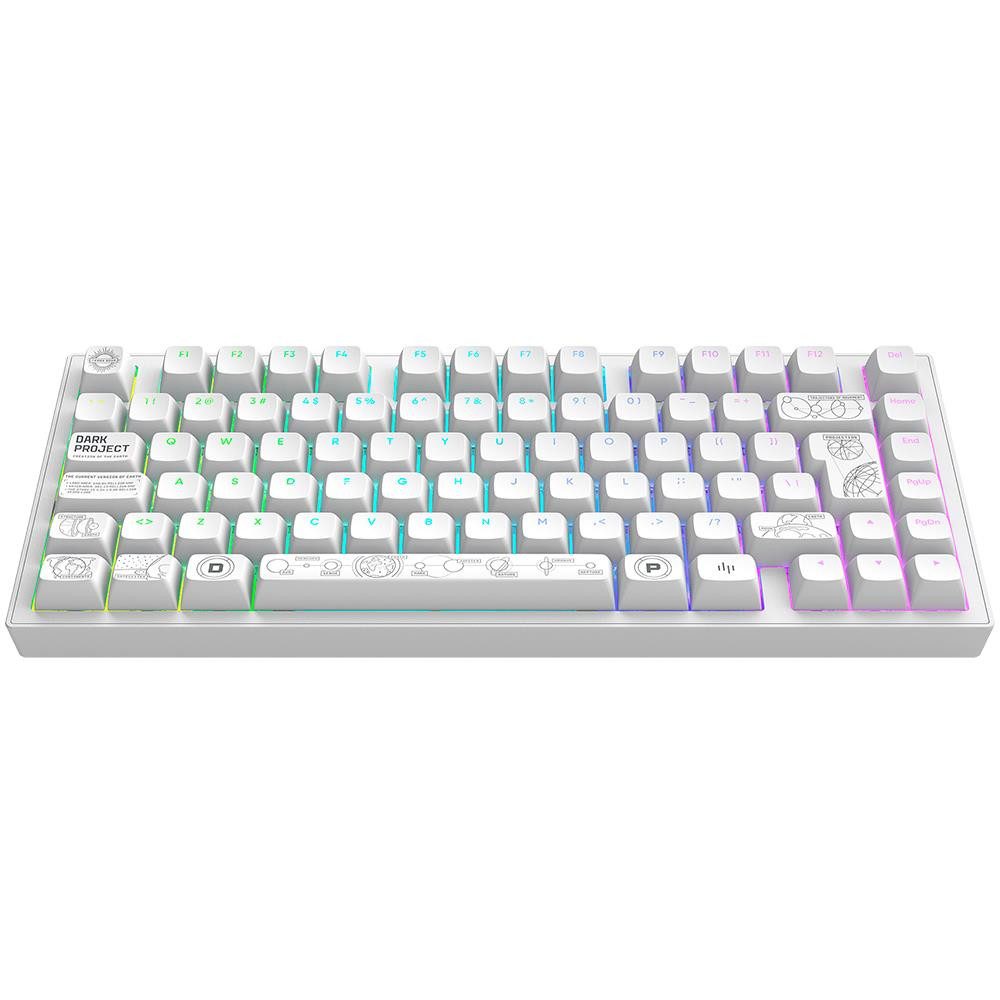 Dark Project Terra Nova White Premium Mechanische Tastatur Aluminium Gaming-Tastatur (Mechanisch, Hot-Swap, Anti-Ghosting, RBG, mehrsprachig, kabellos)