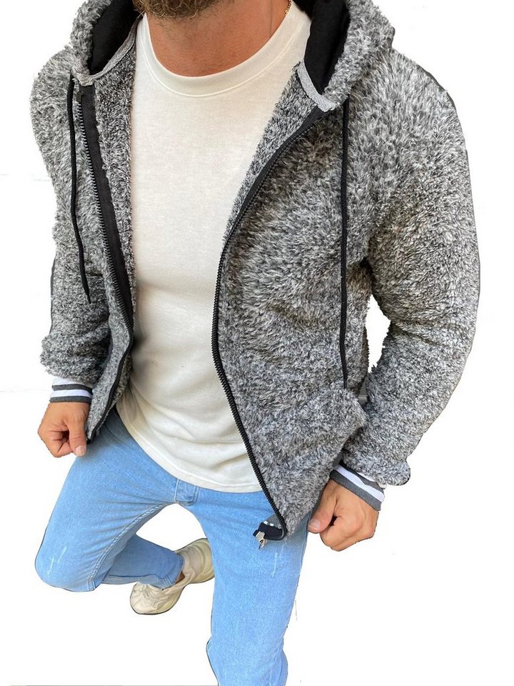 cofi1453 Kapuzensweatjacke »Herren Sweatjacke Hoodie Teddy Fleece