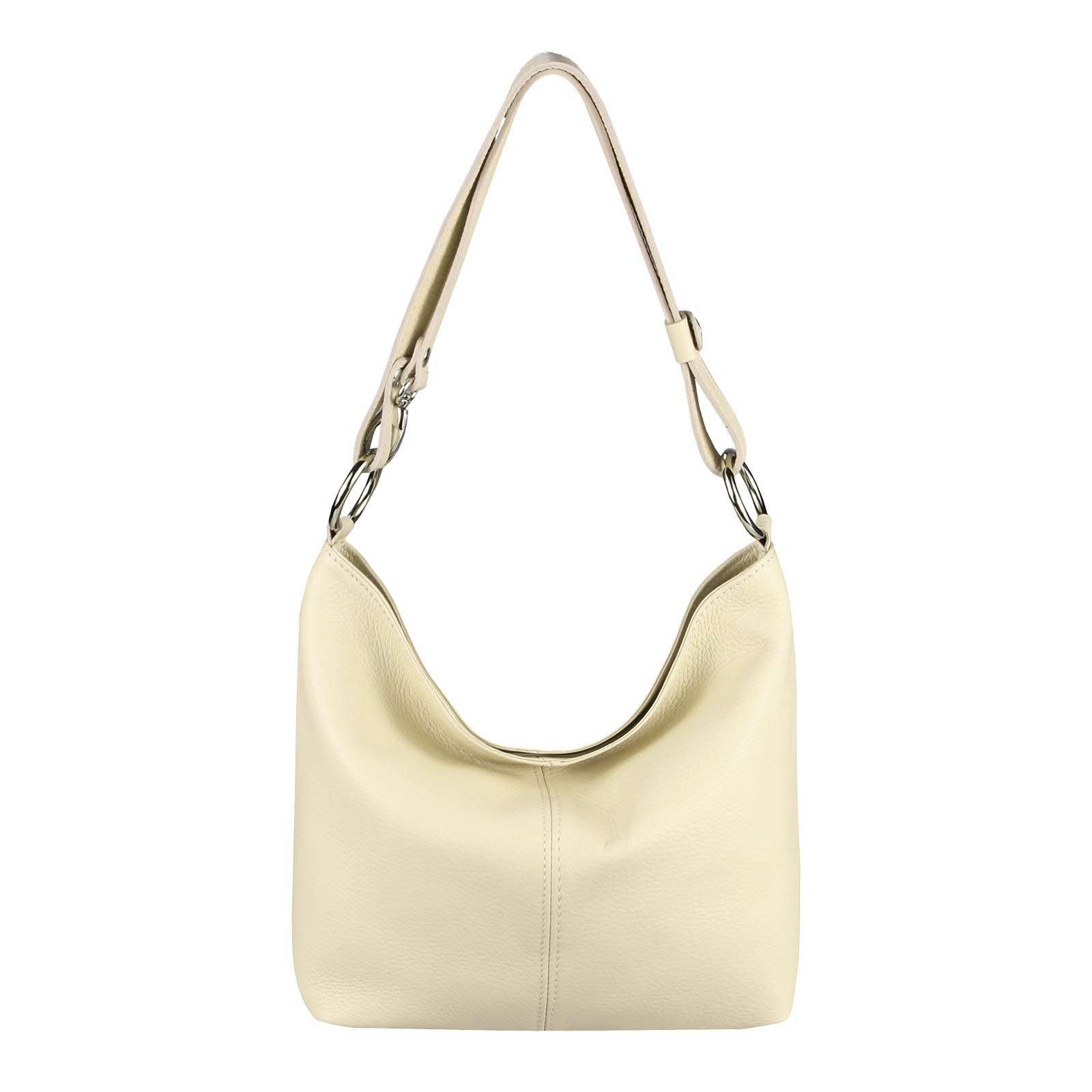 ITALYSHOP24 Shopper Made in Italy Damen Leder Tasche Schultertasche, als Handtasche, Umhängetasche, CrossOver tragbar