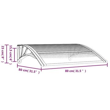 vidaXL Markise Türvordach Schwarz 80x75 cm Polycarbonat