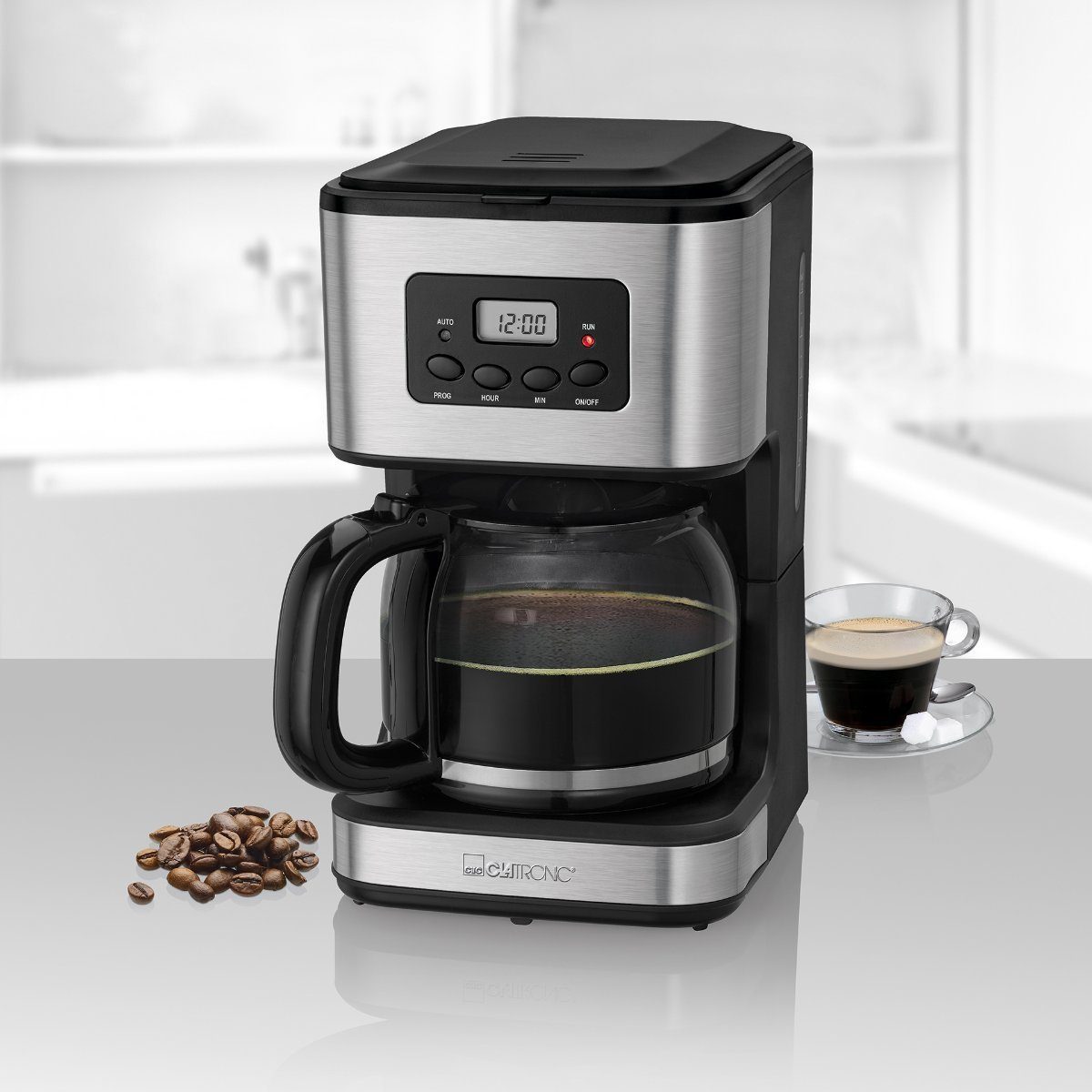 CLATRONIC Filterkaffeemaschine KA 3642, 12-14 Tassen, Timer, Warmhalteplatte