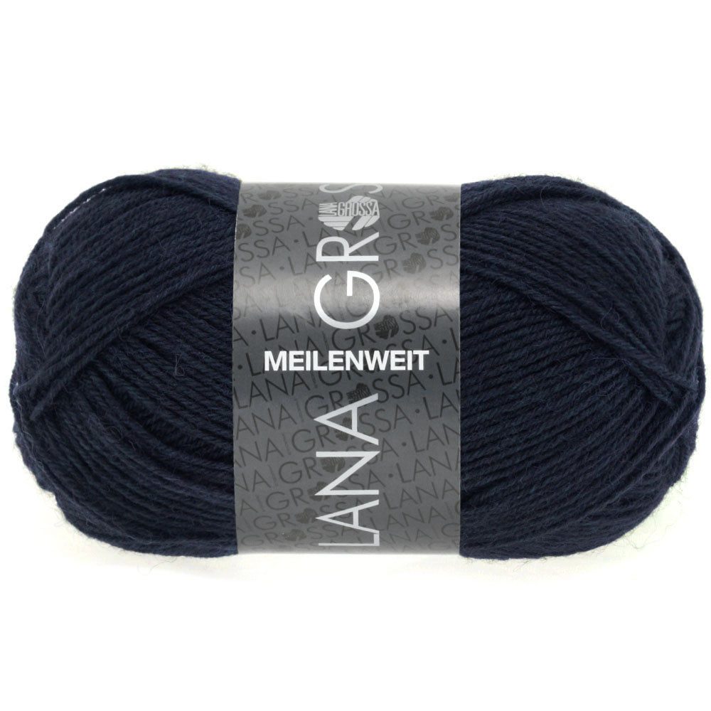 LANA GROSSA MEILENWEIT 50 g UNI Häkelwolle, 210 m (4-fach Sockenwolle mit 80 % Schurwolle), 50 g