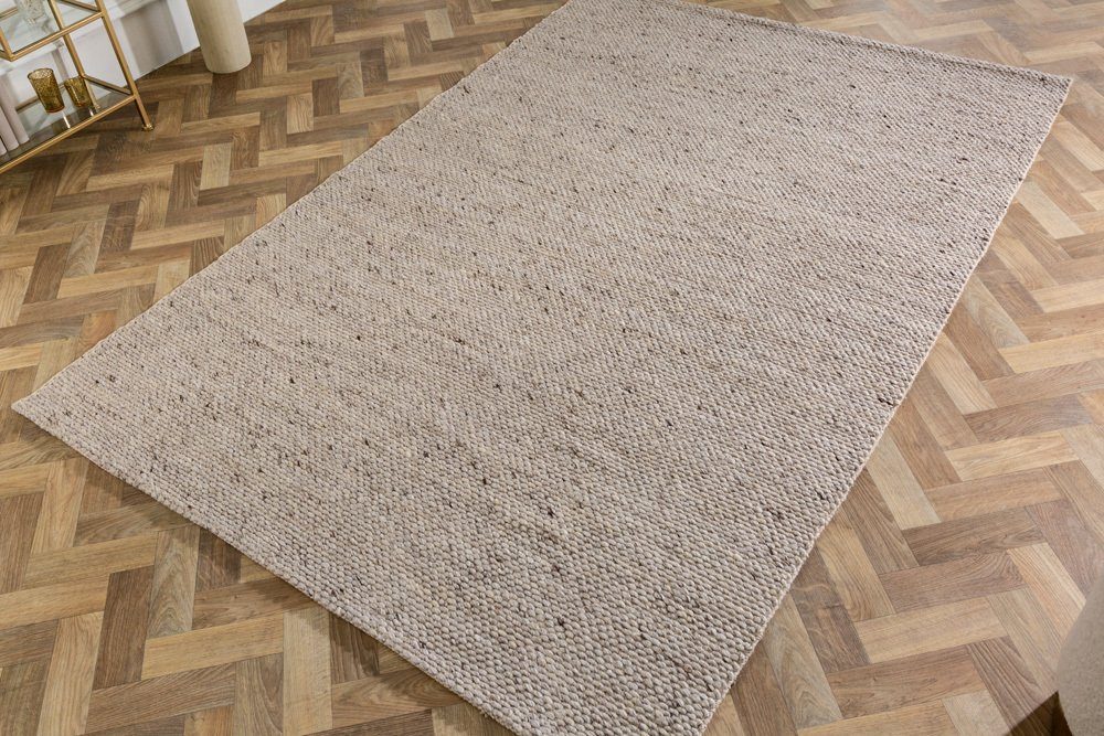 riess-ambiente Teppich WOOL 240x160cm silbergrau, rechteckig, Höhe: 10 mm, Wohnzimmer · Wolle · Mischgewebe · Landhausstil