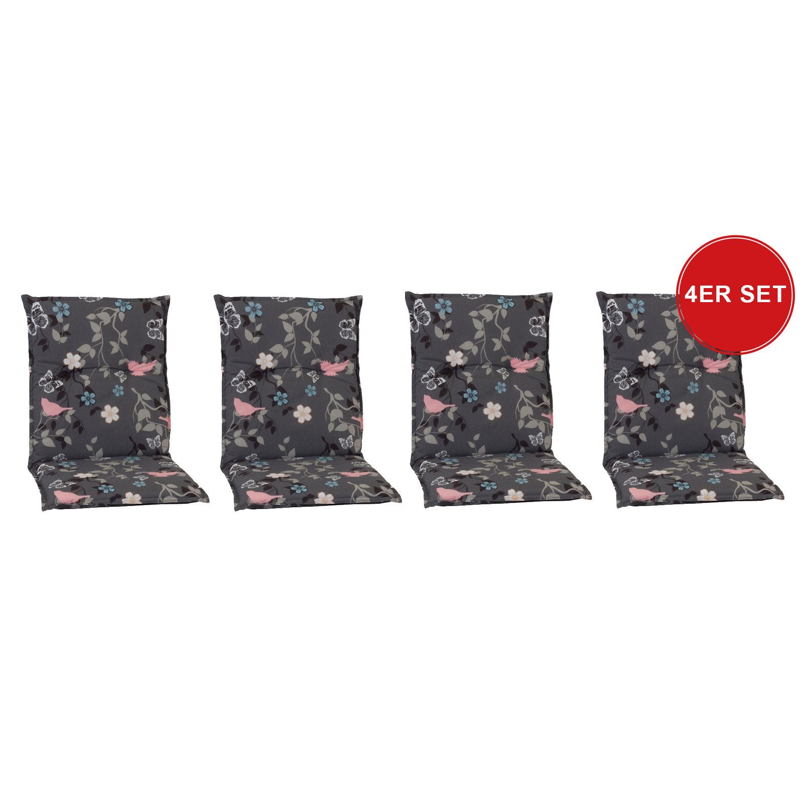 beo Polsterauflage Saumauflage Niedriglehner Barcelona im Set, (Set), Gartenstuhlauflage, Sitzauflage, Sitzkissen Outdoor, 101x50x6 cm