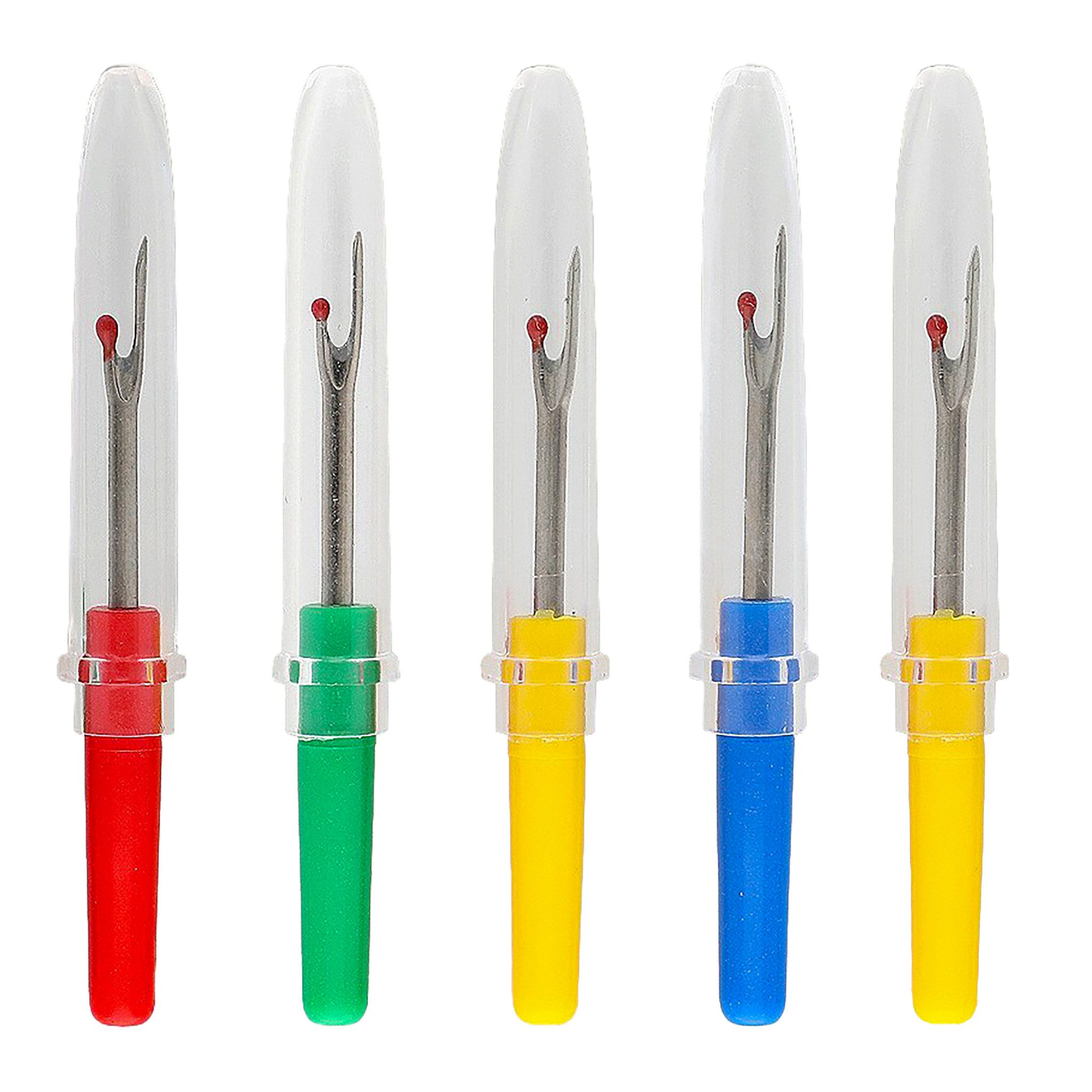 maDDma Nähnadeln 5 Nahttrenner Nahtauftrenner 7cmx0,7cm, Griffe im zufälligen Farbmix, Paket