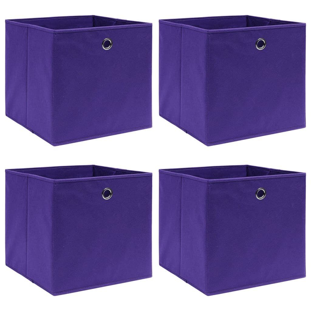 vidaXL Aufbewahrungsbox Aufbewahrungsboxen 4 Stk. Vliesstoff 28x28x28 cm Lila (4 St)