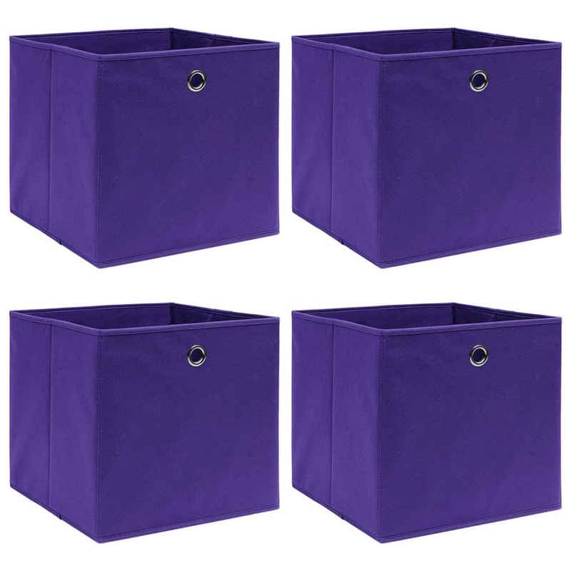 vidaXL Aufbewahrungsbox »Aufbewahrungsboxen 4 Stk. Vliesstoff 28x28x28 cm Violett« (4 St)