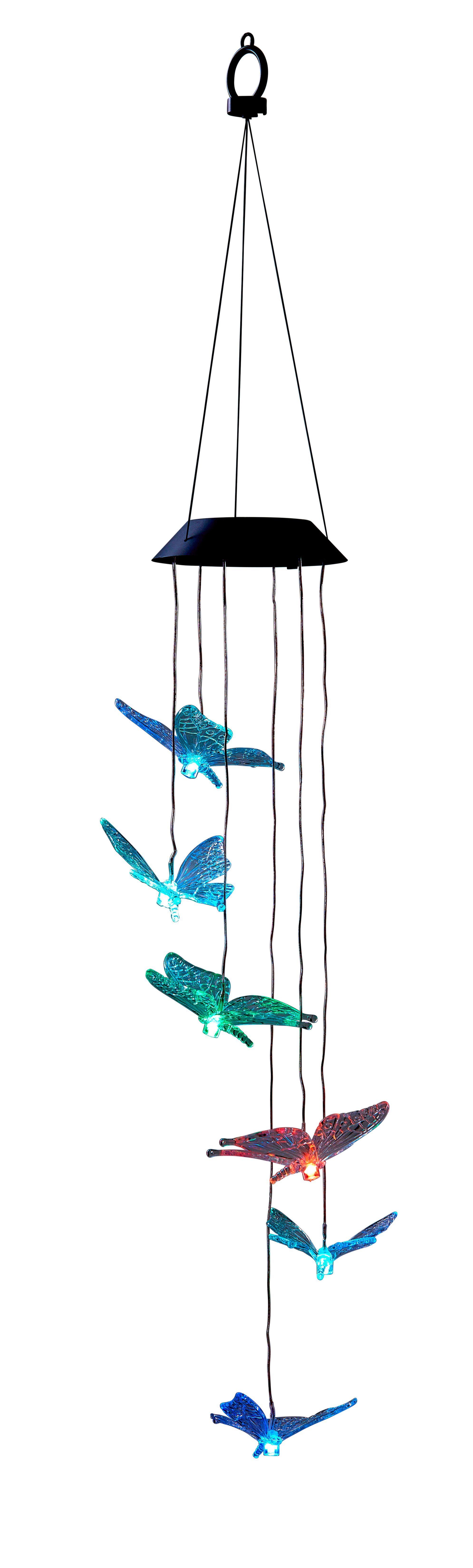 Northpoint LED Solarleuchte Windspiel mit LED Solar Beleuchtung, LED fest integriert, warm-weiß, bunt, verschiedene Modelle (Kugeln, Glühbirne, Kolibri, Schmetterling)