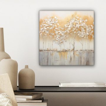 OneMillionCanvasses® Leinwandbild Bäume - Kunst - Acryl - Natur, (1 St), Leinwand Bilder für Wohnzimmer Schlafzimmer, 20x20 cm