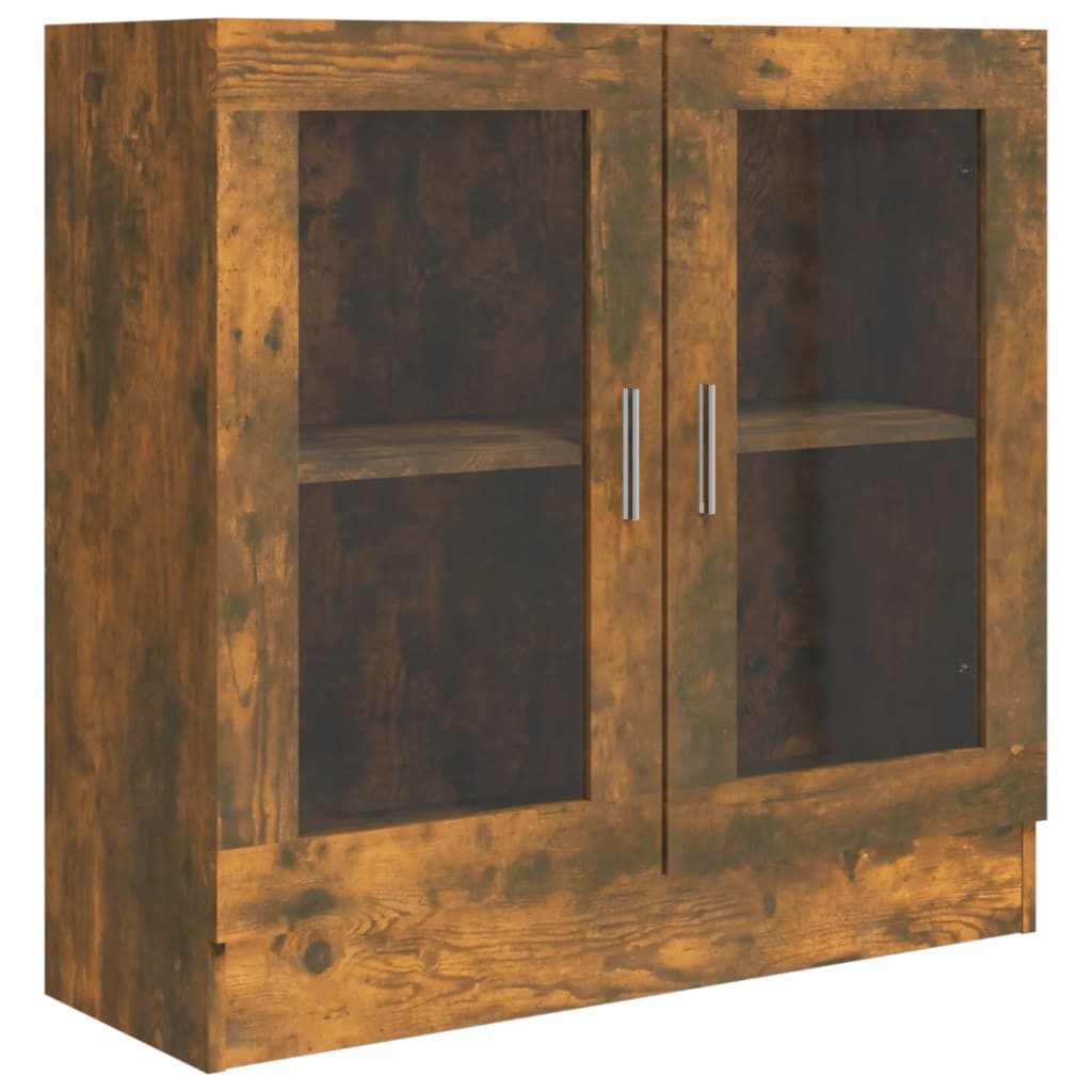 vidaXL Standvitrine Vitrinenschrank Räuchereiche 82,5x30,5x80 cm Holzwerkstoff
