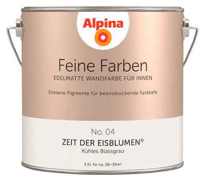 Alpina Wand- und Deckenfarbe Feine Farben No. 04 Zeit der Eisblumen®, Kühles Blassgrau, edelmatt, 2,5 Liter