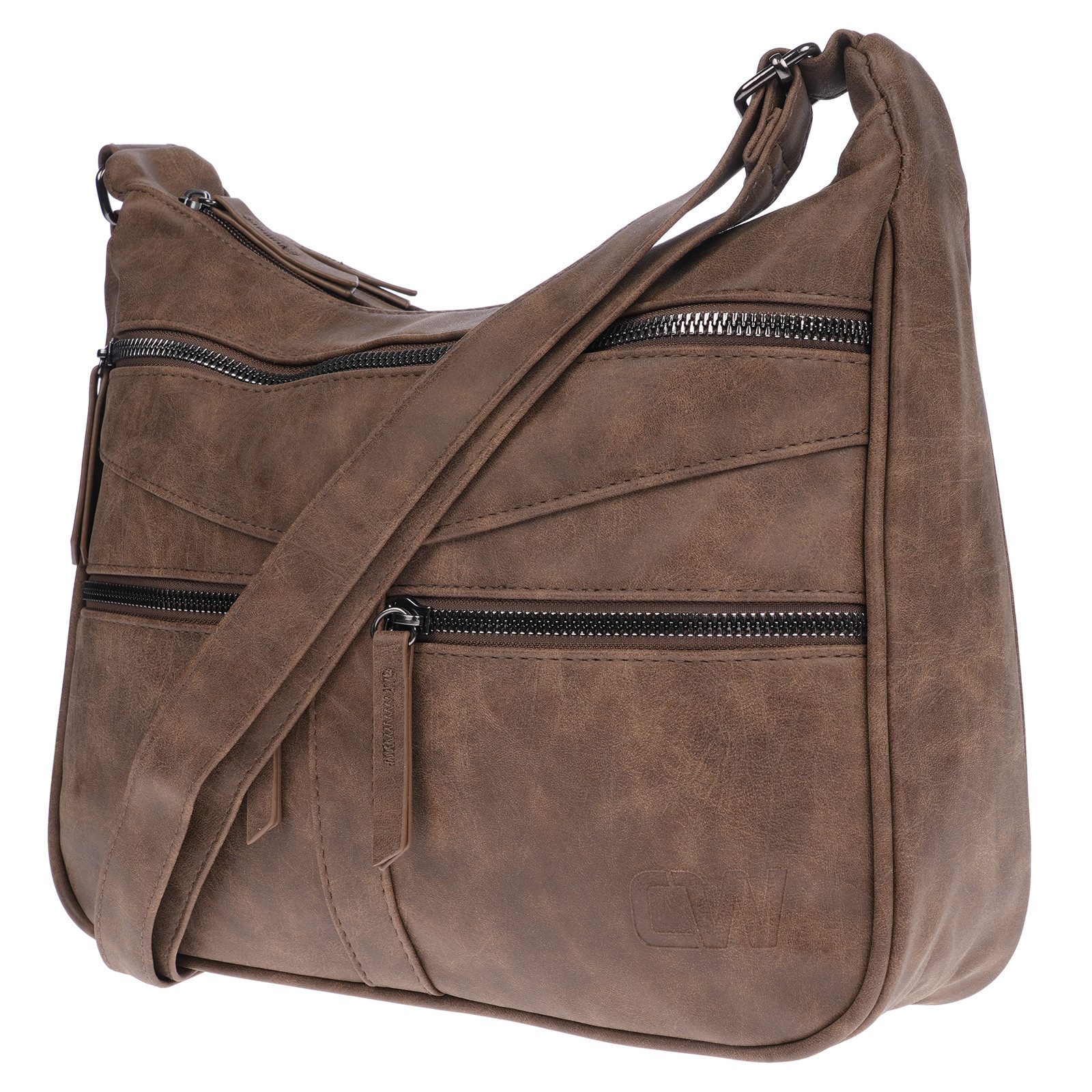 Christian Wippermann Umhängetasche Damen Tasche Schultertasche Umhängetasche Crossover (einzeln), Bag Leder Optik Handtasche