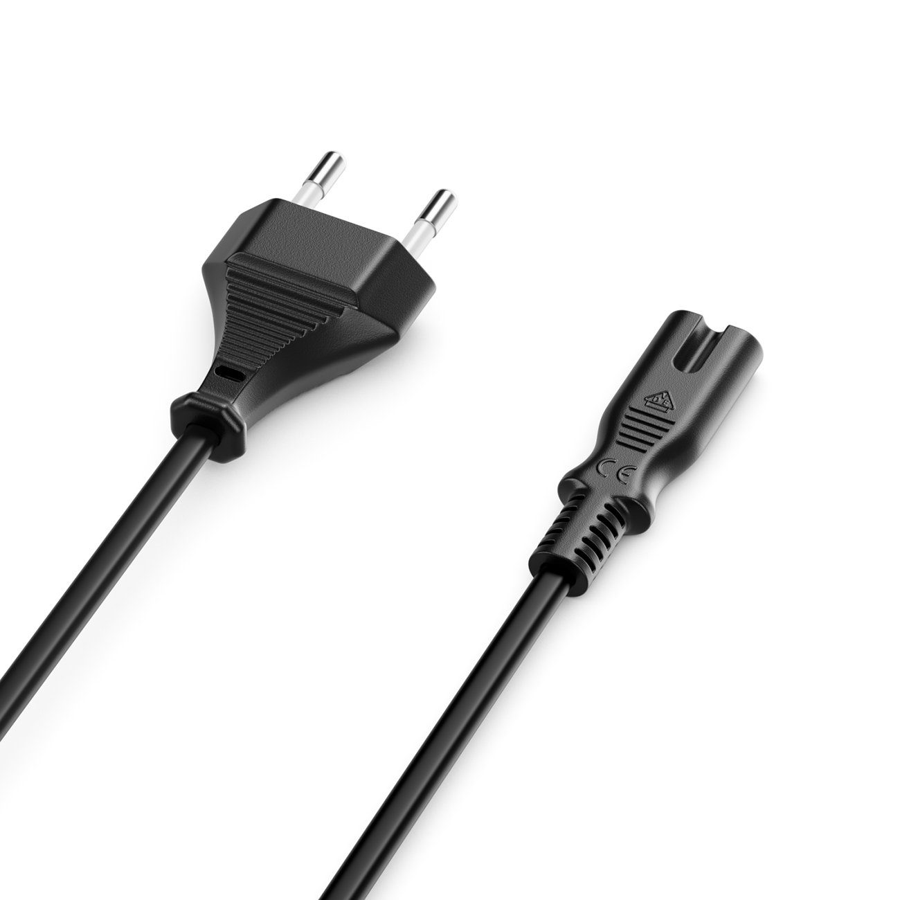 deleyCON deleyCON 2m Netzkabel Stromkabel Eurostecker - C7 Buchse Stromkabel – Bild 2 von 5