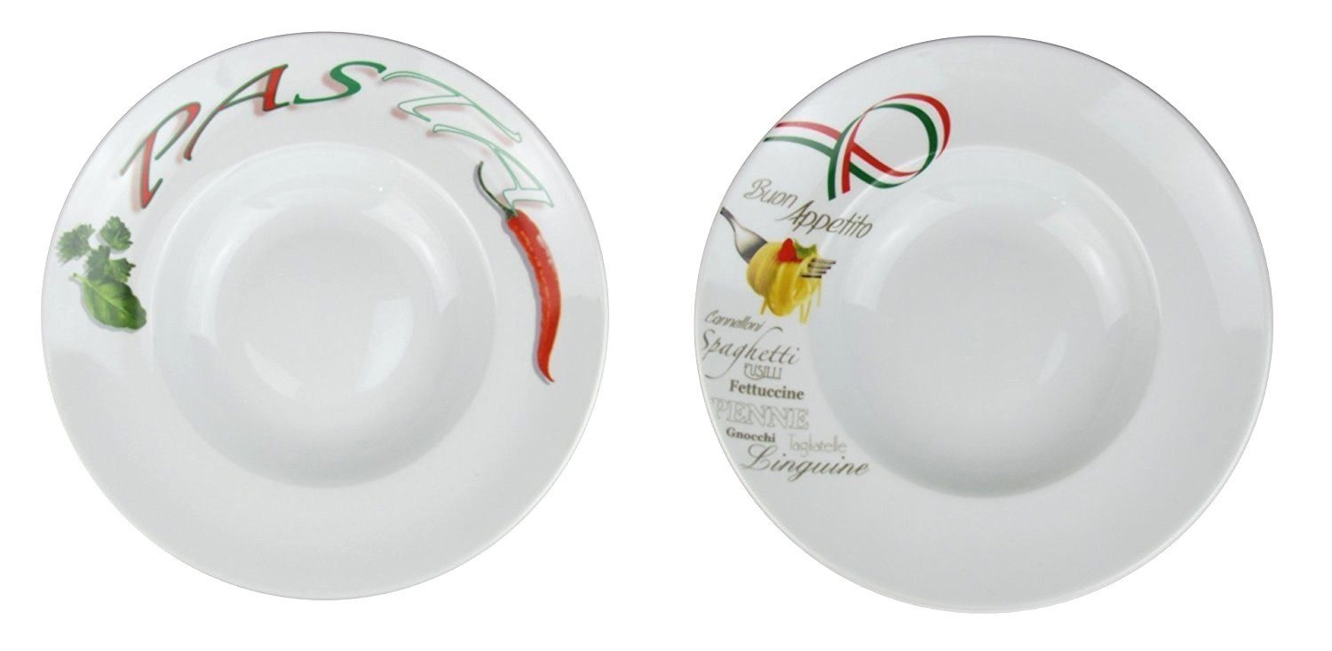 Retsch Arzberg Pastateller mit Dekor Ø 30cm inkl. Pastalöffel Set, (2 St), Spülmaschinengeeignet, Mikrowellengeeignet
