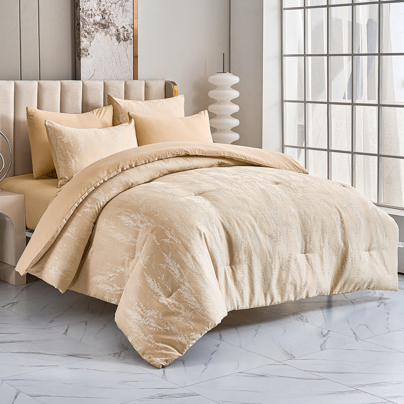 HOMELUX Bettwäsche 180x200 6teilig Steppdecke 220x240 1er Set mit 50x70 4er günstig online kaufen