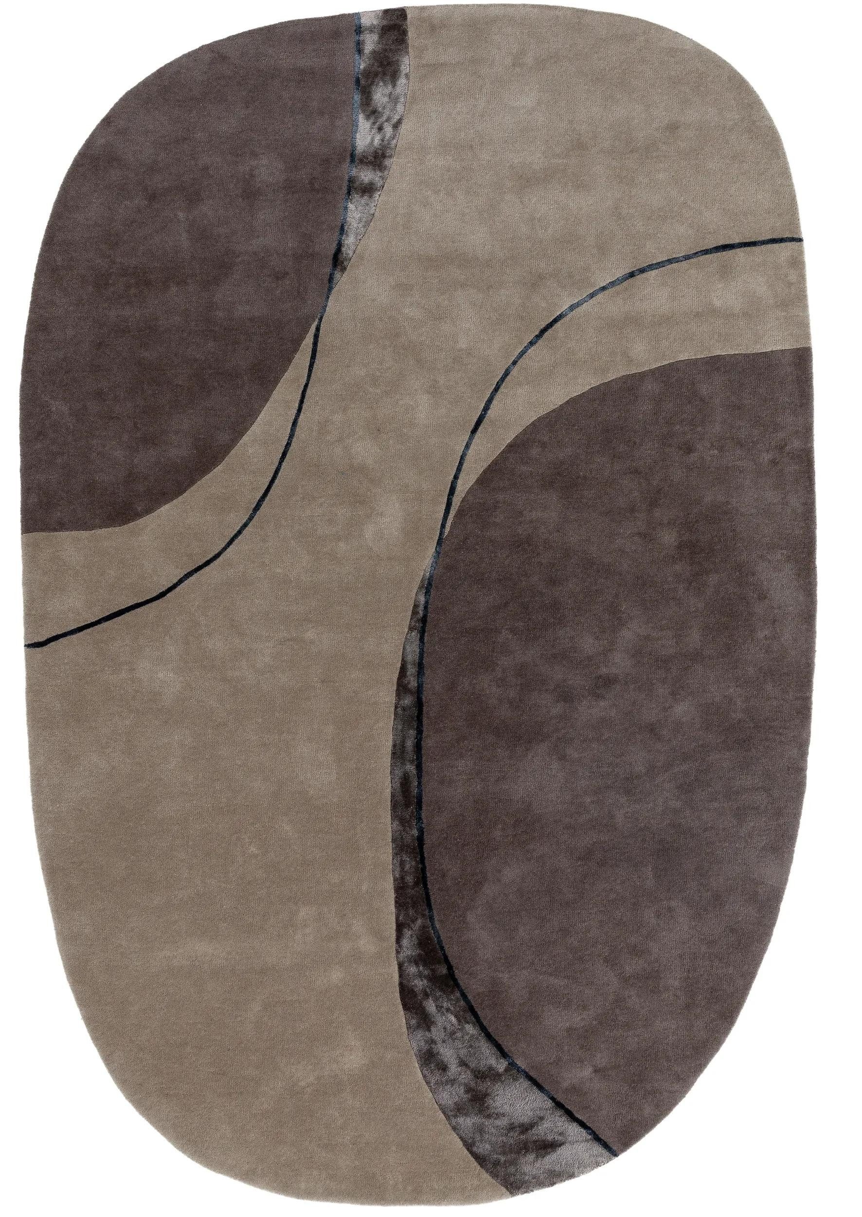 benuta Wollteppich Shape, Sonderform, Höhe: 6 mm, Kunstfaser, Berber, Ethno-Style, Wohnzimmer