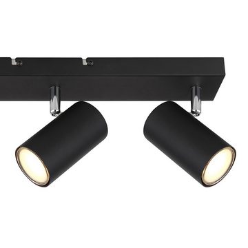 etc-shop LED Deckenleuchte, Leuchtmittel nicht inklusive, Deckenleuchte schwarz Deckenfluter 3 Flammig Leuchte Deckenlampe
