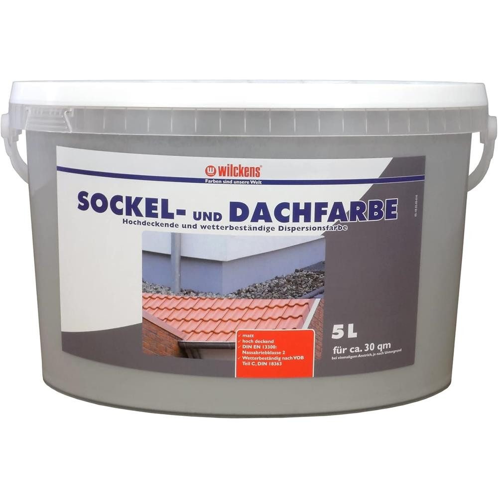 Wilckens Farben Dachfarbe Sockelfarbe matt 5Liter, hochdeckend, scheuer- und wetterbeständig