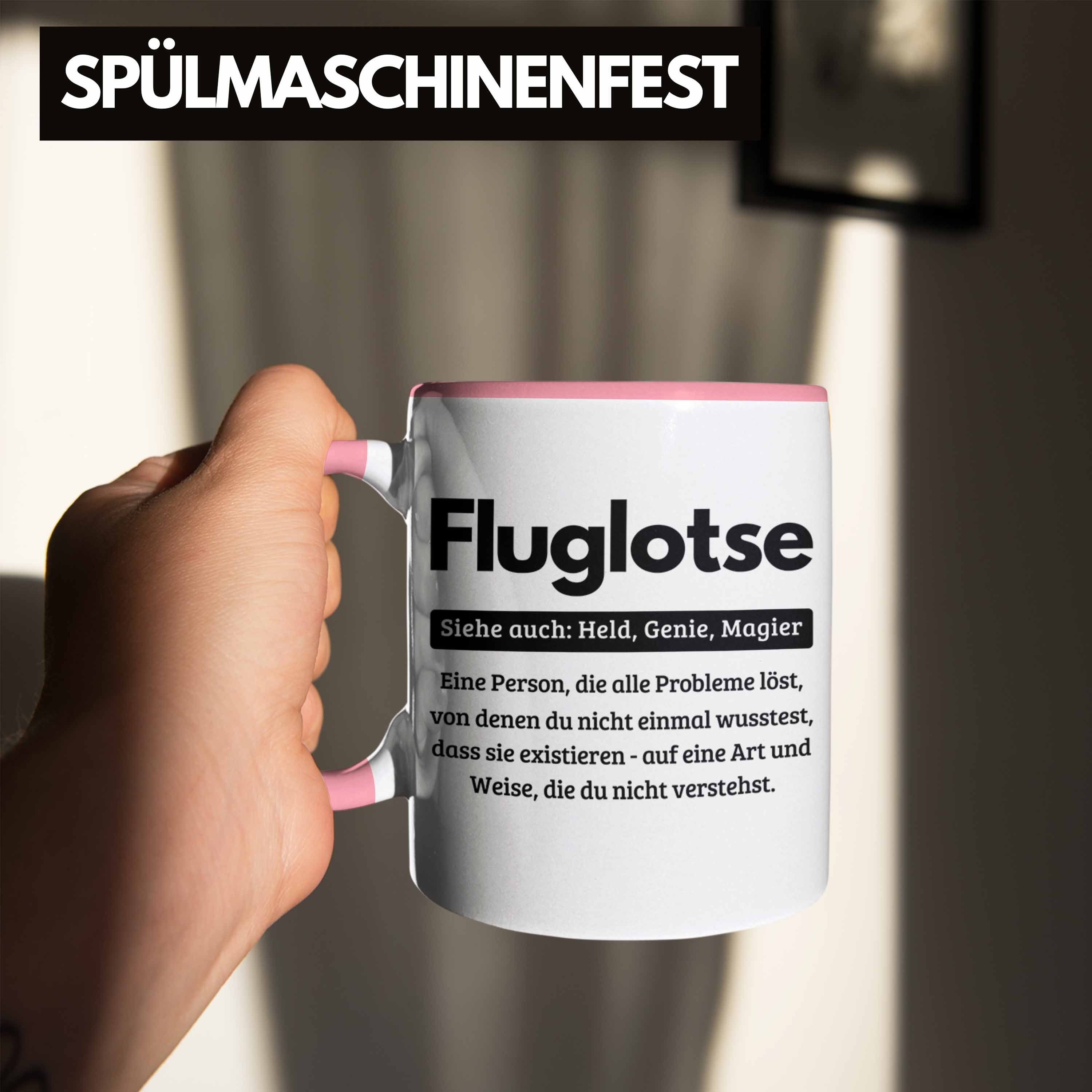 Kaffee-Bec Spruch Tasse Trendation Tasse für Fluglotsen Rosa Geschenk Geschenkidee Fluglotse